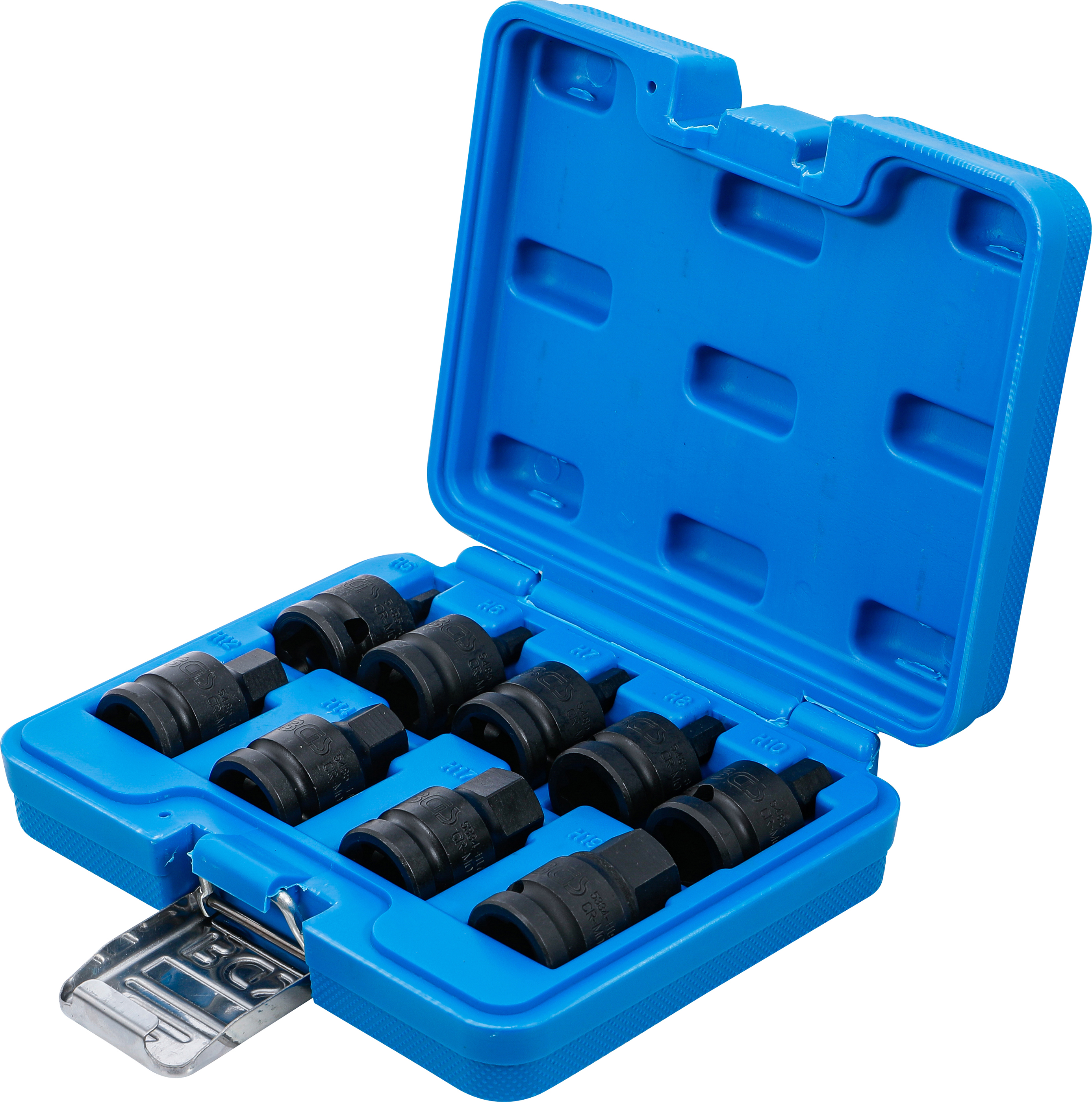 BGS Kraft-Bit-Einsatz-Satz | Antrieb Innenvierkant 12,5 mm (1/2") | Innensechskant 5 - 19 mm | 9-tlg.