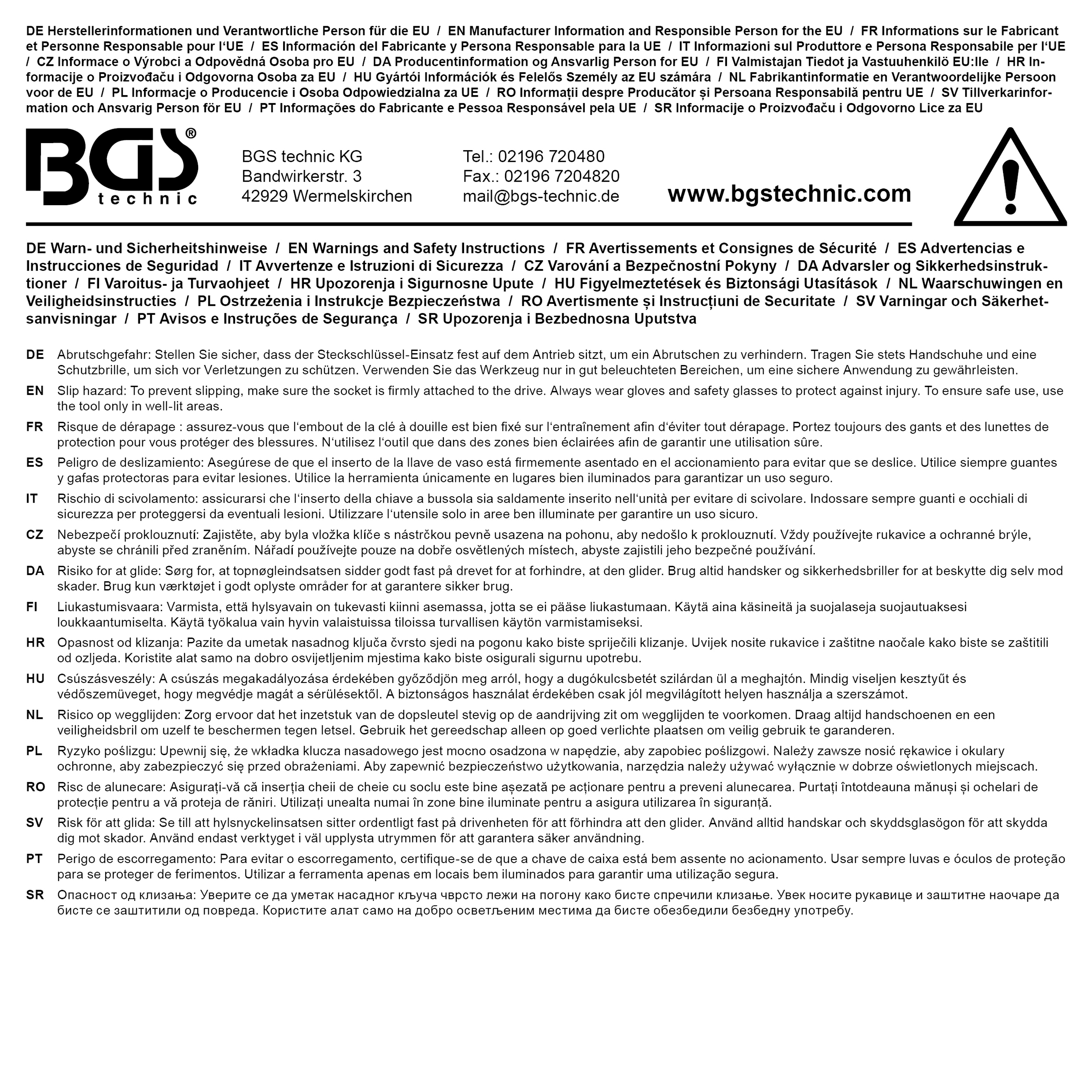 BGS Steckschlüssel-Einsatz Gear Lock | Antrieb Innenvierkant 12,5 mm (1/2") | SW 19 mm