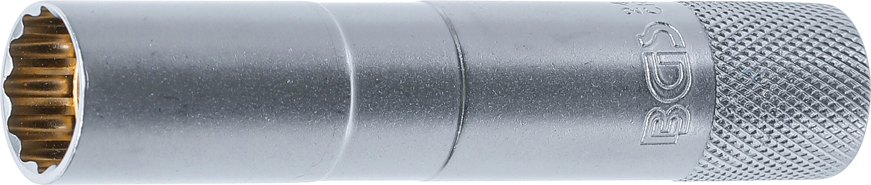 BGS Zündkerzen-Einsatz mit Magnet, Zwölfkant, lang | Antrieb Innenvierkant 10 mm (3/8") | SW 14 mm