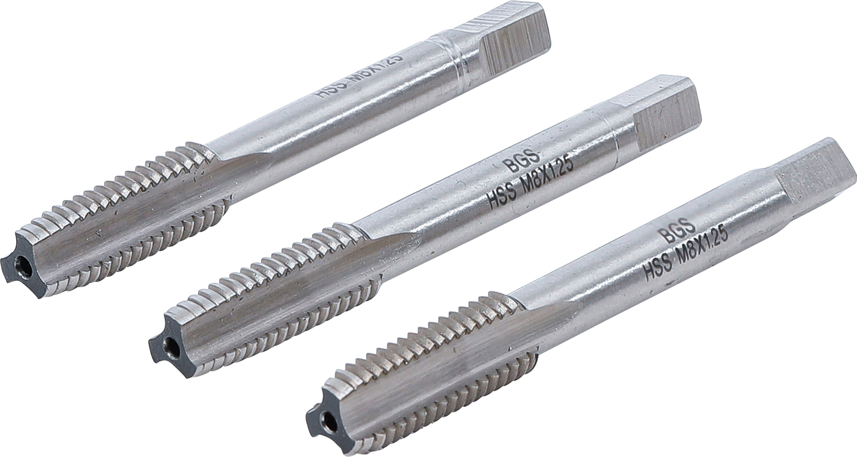 BGS Gewindebohrer-Satz | Vor-, Mittel- und Fertigschneider | HSS-G | M8 x 1,25 | 3-tlg.