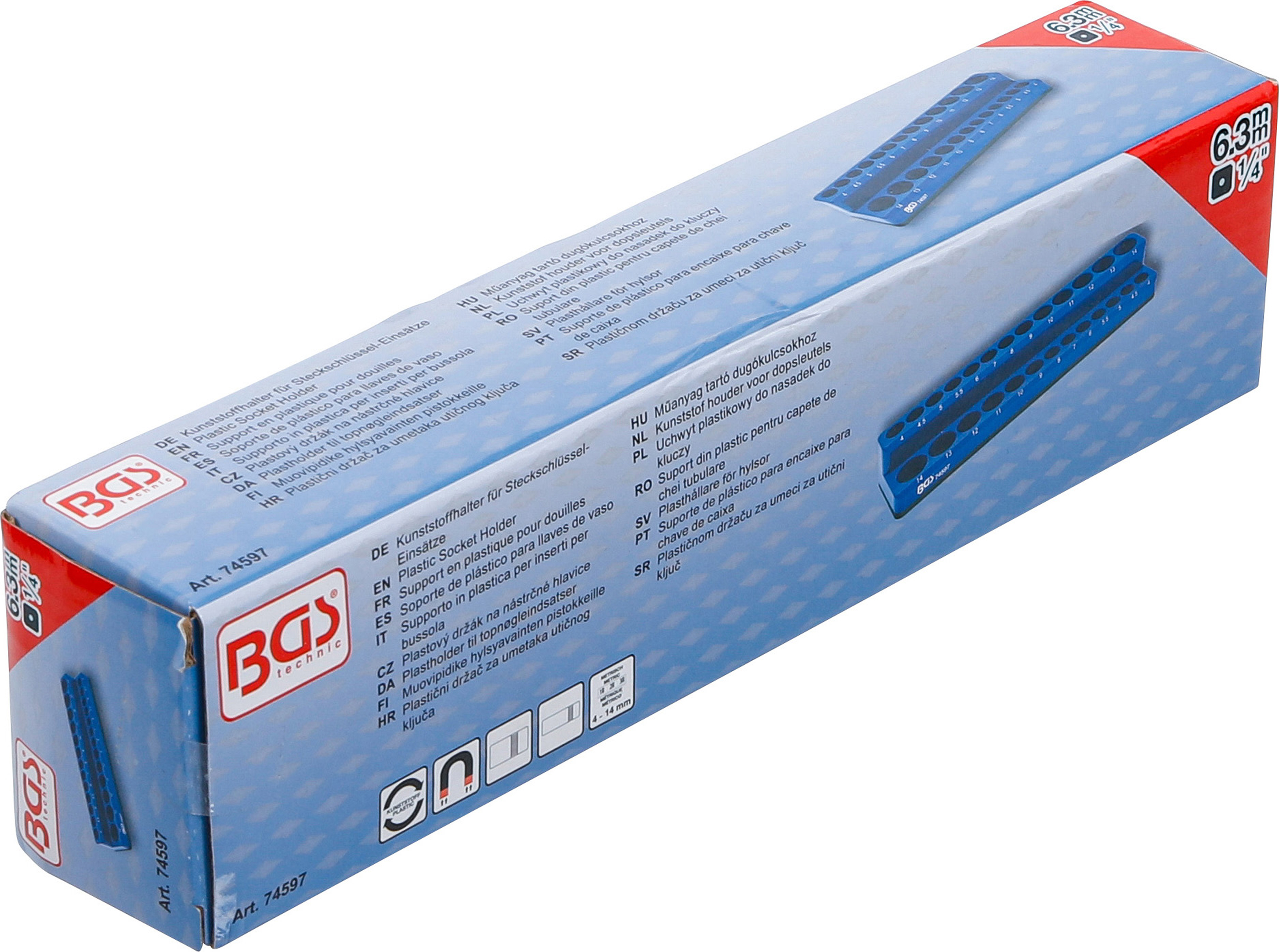 BGS Kunststoffhalter für Steckschlüssel-Einsätze | magnetisch | 6,3 mm (1/4")