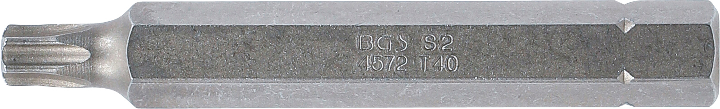 BGS Bit | Länge 75 mm | Antrieb Außensechskant 10 mm (3/8") | T-Profil (für Torx) T40