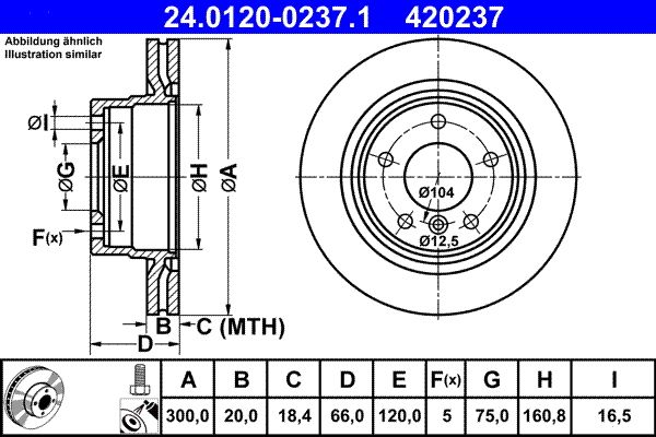 Bremsscheibe “ATE 300 mm, 20 mm, 18,4 mm”