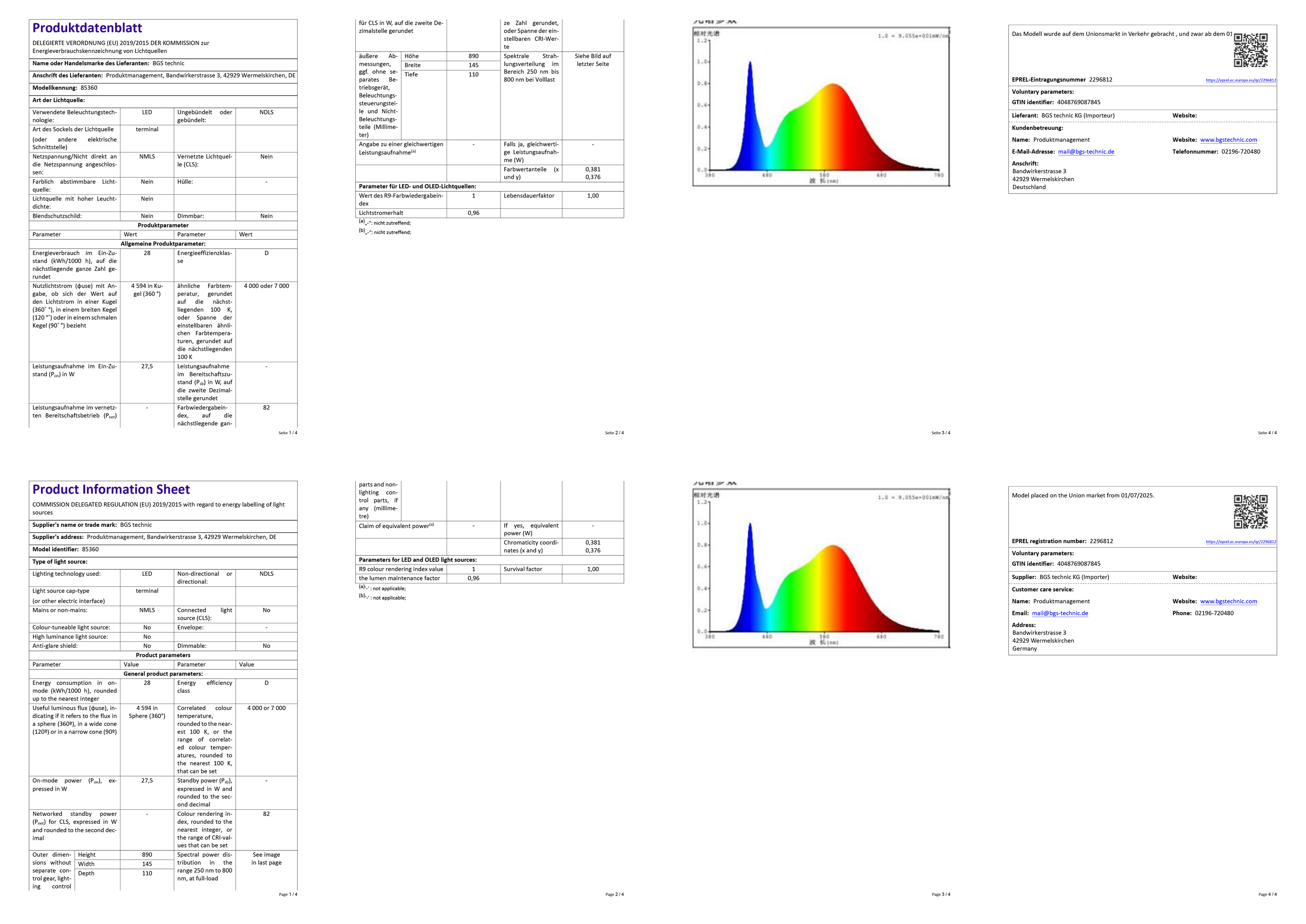 BGS Hybrid Duo-SMD-LED-Arbeits-Strahler | mit Stativ
