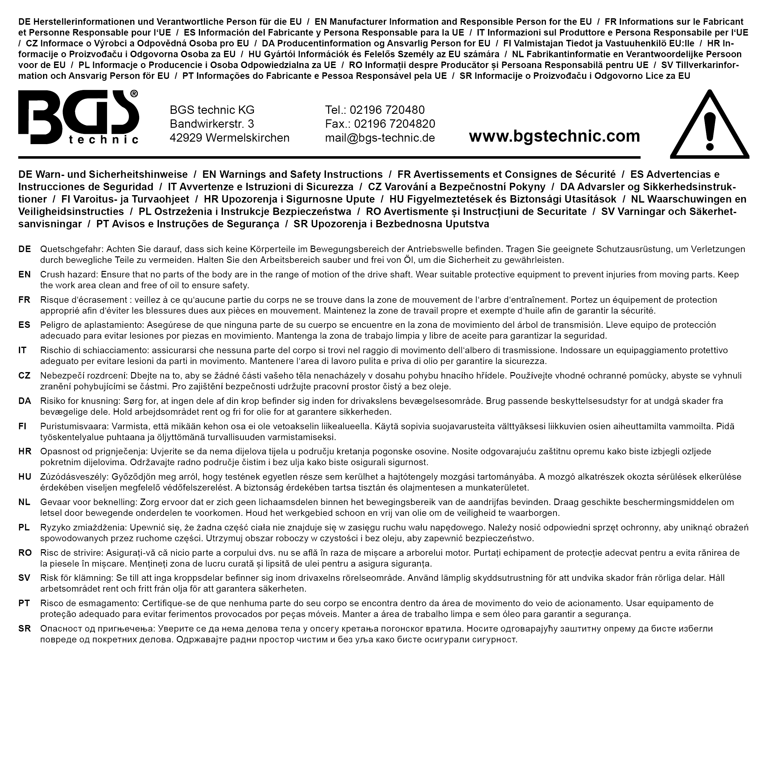 BGS Hydraulischer Ausdrücker-Satz für Antriebswellen | 125 - 215 mm