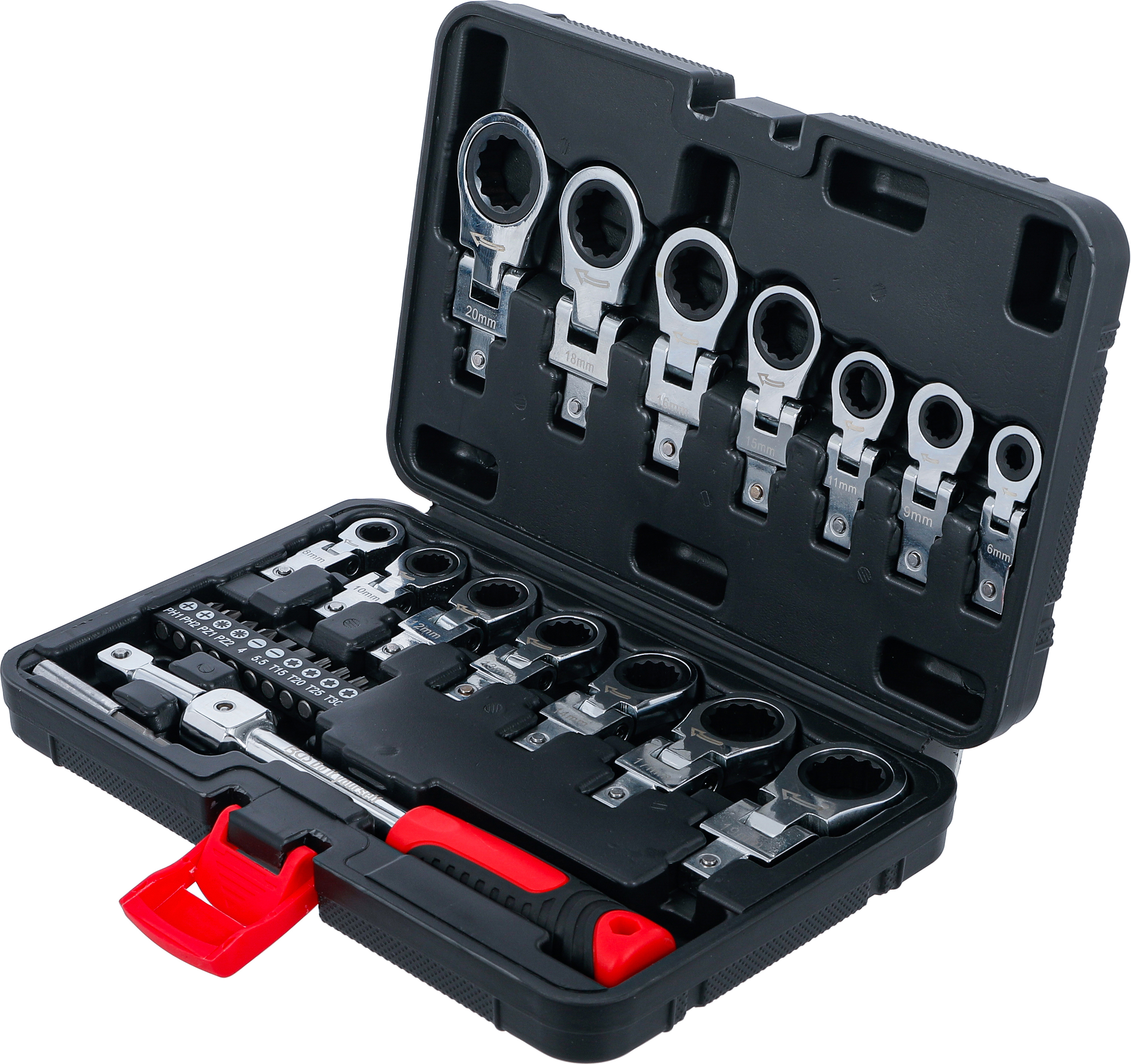BGS Einsteck-Ratschenring-Schlüssel- und Bit-Satz | 6 - 20 mm | 27-tlg.