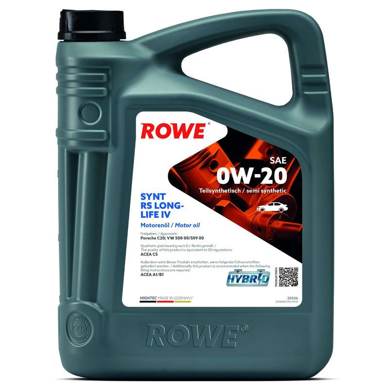 0W-20 ROWE Synt RS Longlife IV Motoröl 5 Liter