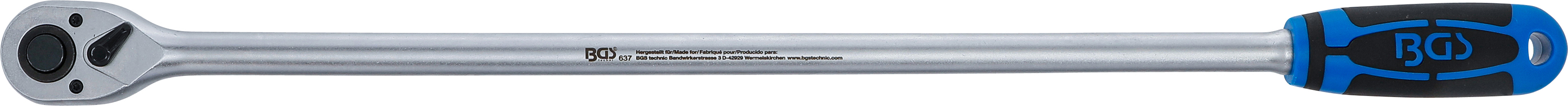 BGS Umschaltknarre | extra lang | Abtrieb Außenvierkant 12,5 mm (1/2") | 605 mm