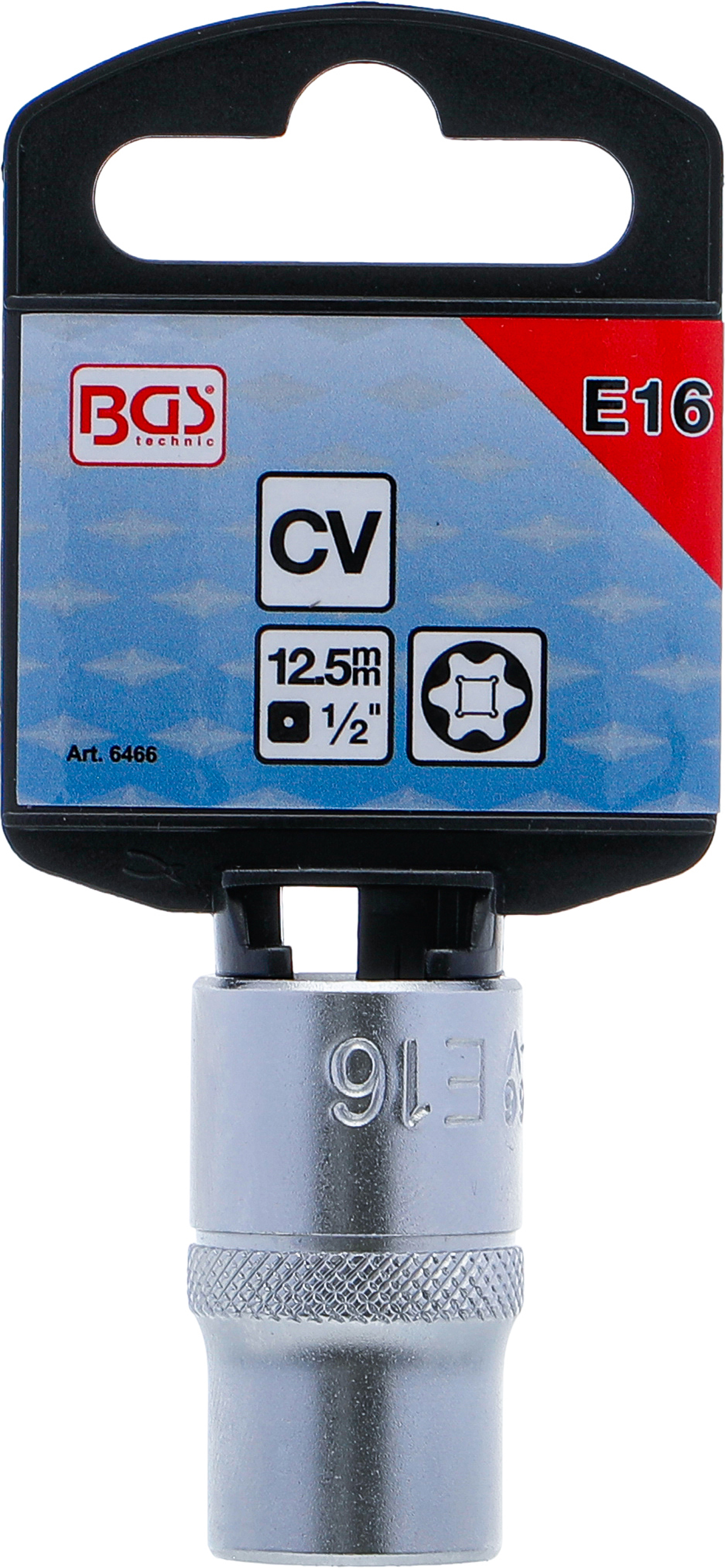 BGS Steckschlüssel-Einsatz E-Profil | Antrieb Innenvierkant 12,5 mm (1/2") | SW E16