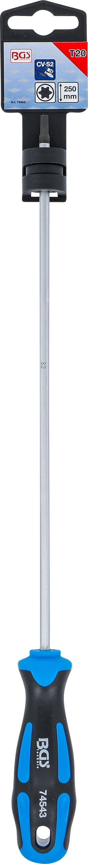 BGS Schraubendreher | T-Profil (für Torx) T20 | Klingenlänge 250 mm