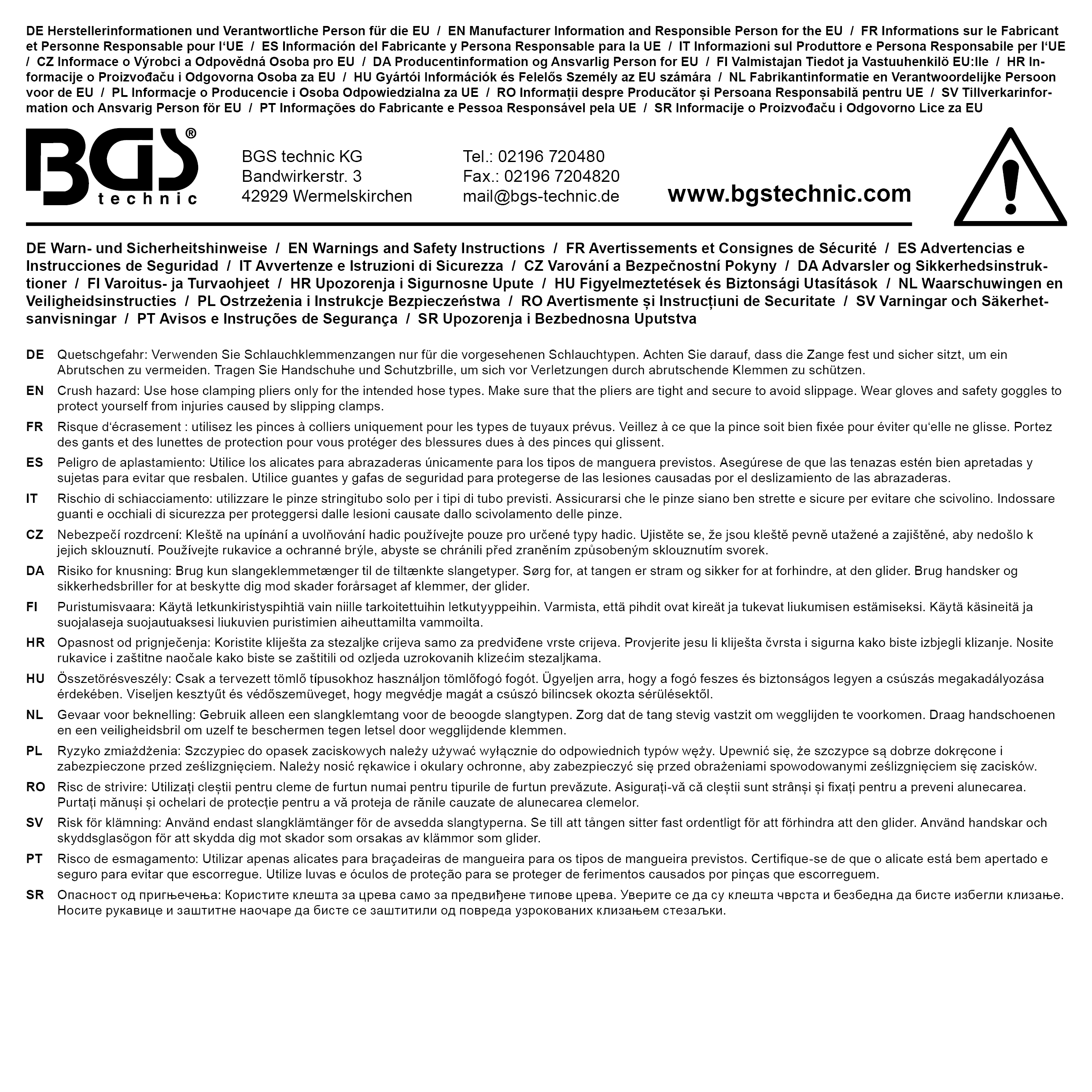 BGS Kraftstoffleitungs-Zange | mit Bowdenzug | 650 mm