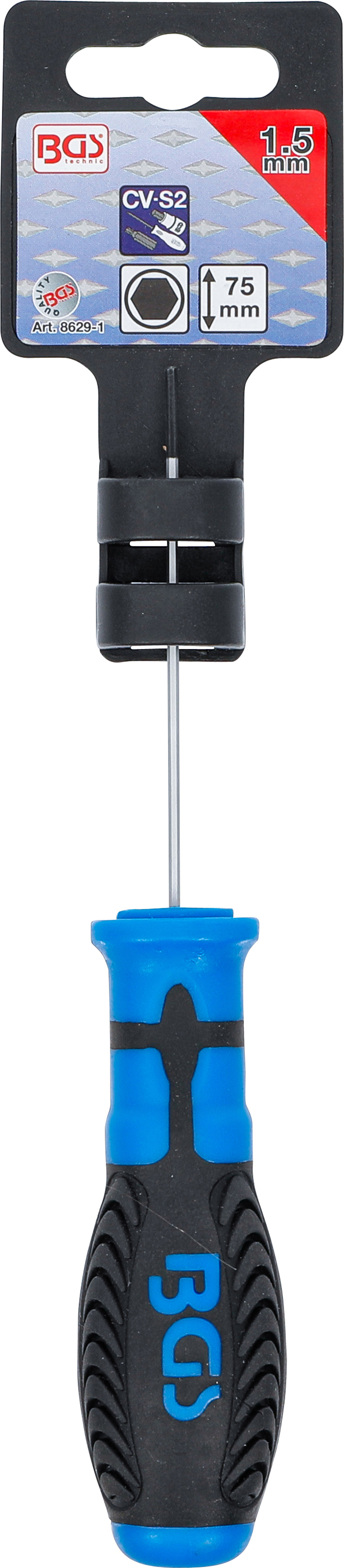 BGS Schraubendreher | Innensechskant 1,5 mm | Klingenlänge 75 mm