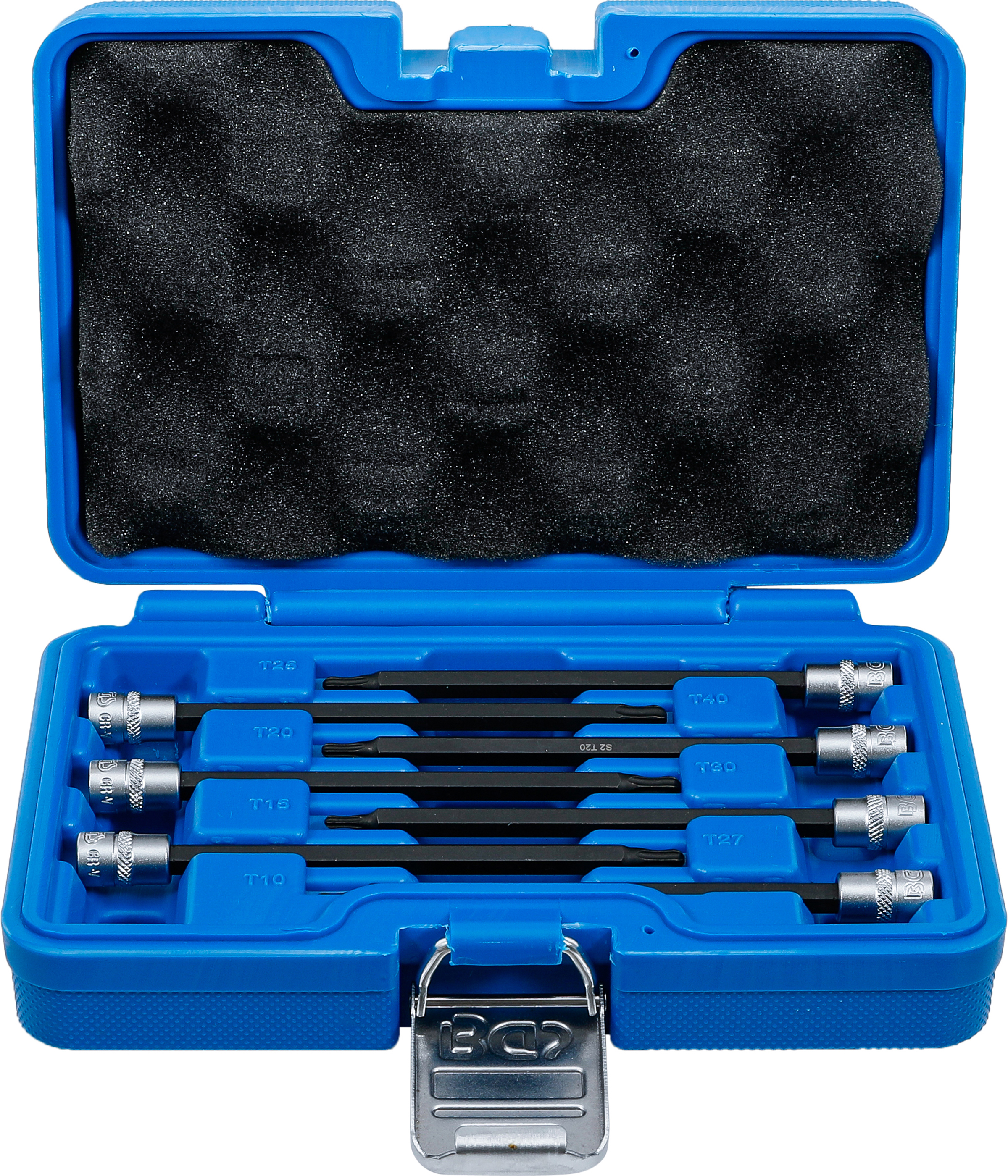 BGS Bit-Einsatz-Sortiment | Antrieb Innenvierkant 6,3 mm (1/4") | T-Profil (für Torx) mit Kugelkopf T10 - T40 | 7-tlg.