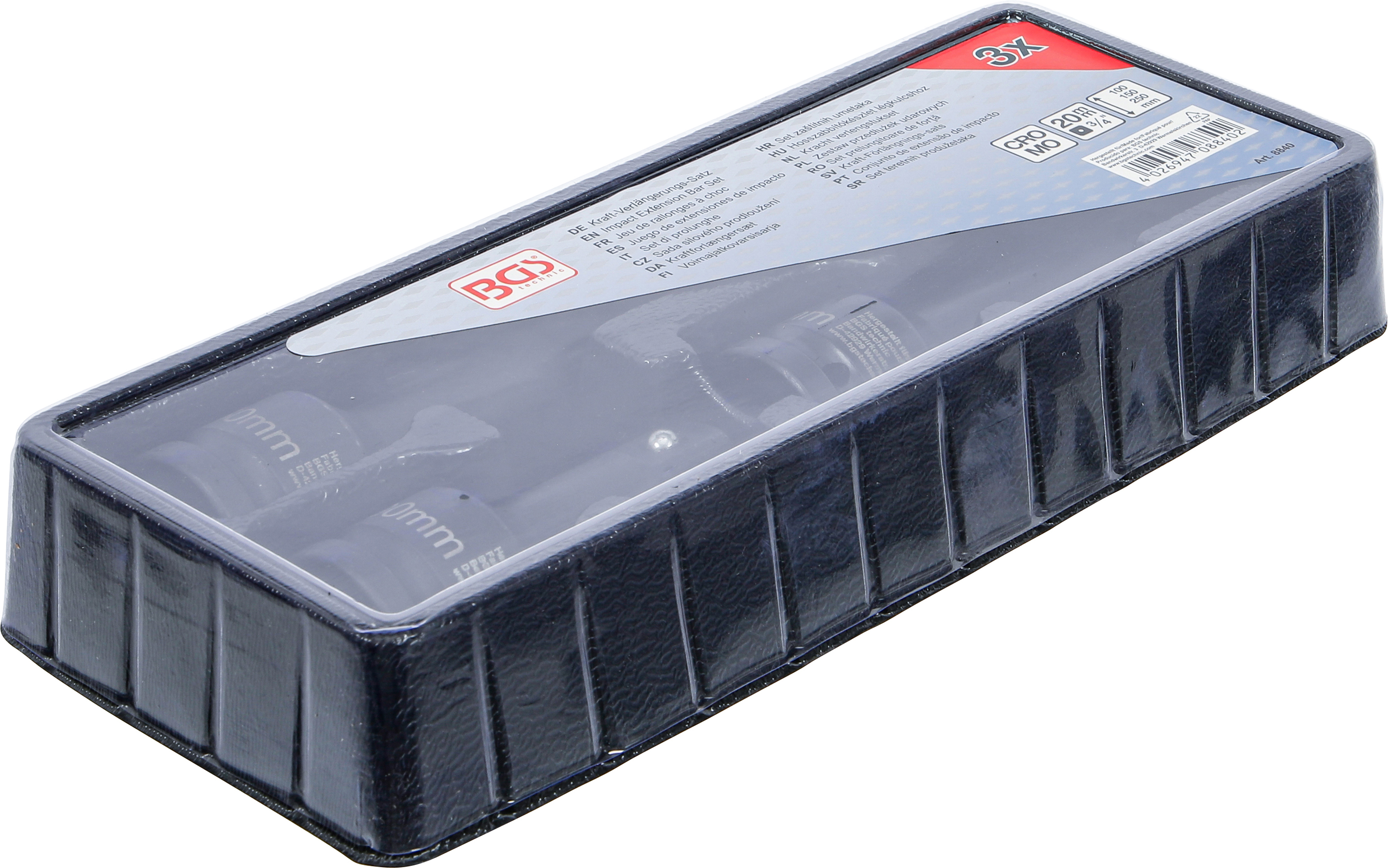 BGS Kraft-Verlängerungs-Satz | Außen-/Innenvierkant 20 mm (3/4") | 3-tlg.