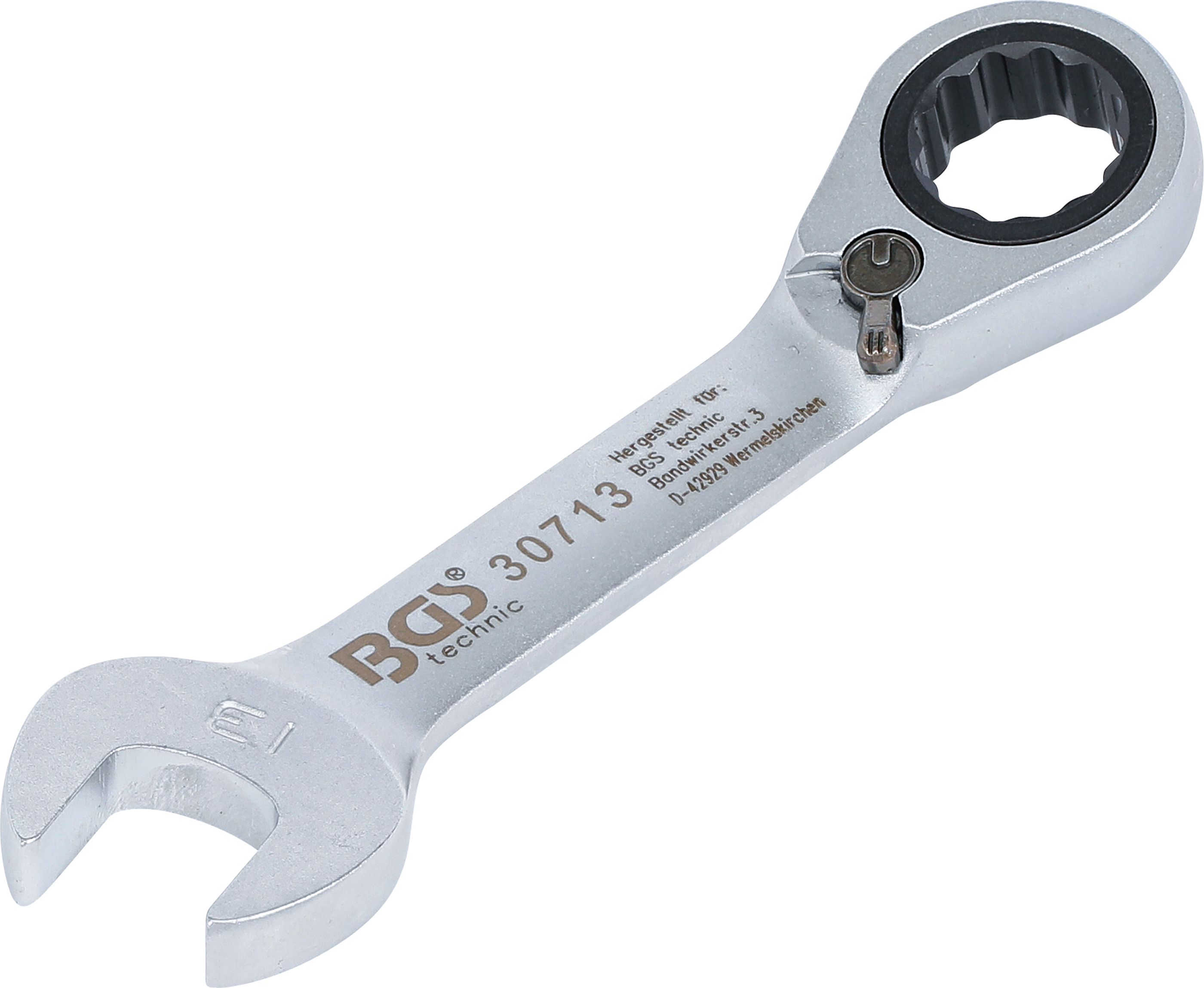 BGS Ratschenring-Maulschlüssel | kurz | umschaltbar | SW 13 mm