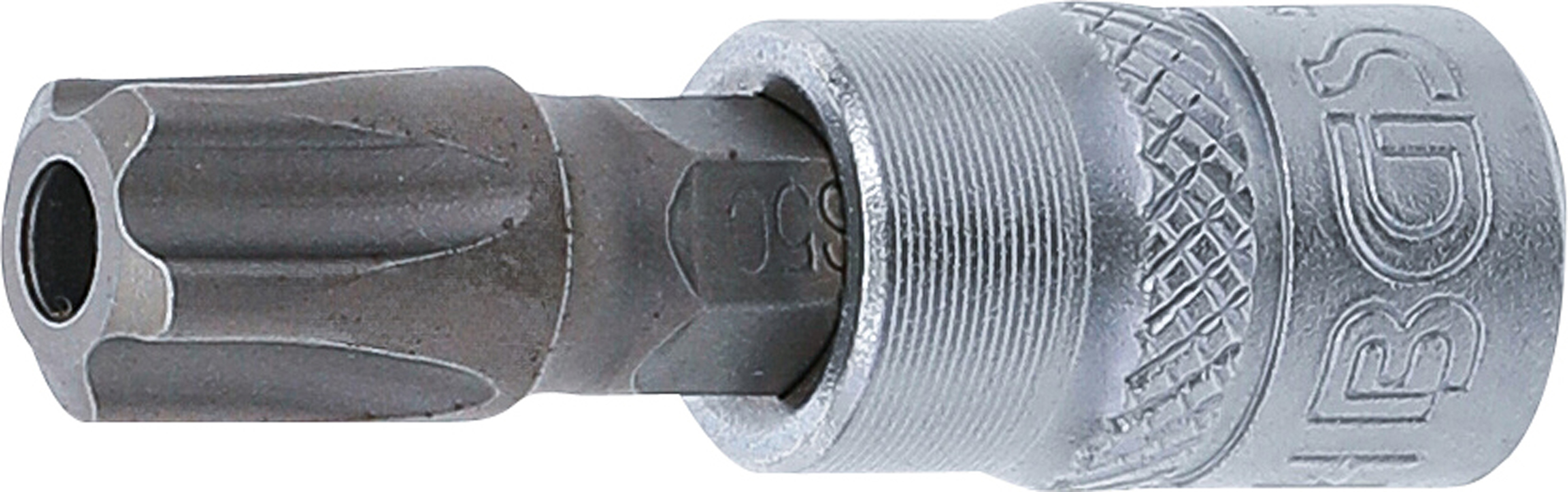 BGS Bit-Einsatz | Antrieb Innenvierkant 6,3 mm (1/4") | TS-Profil (für Torx Plus) mit Bohrung TS50