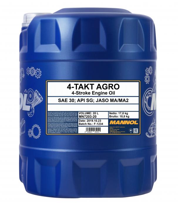 Mannol 7203 4-Takt Agro SAE 30 Rasenmäheröl Motoröl 20 Liter