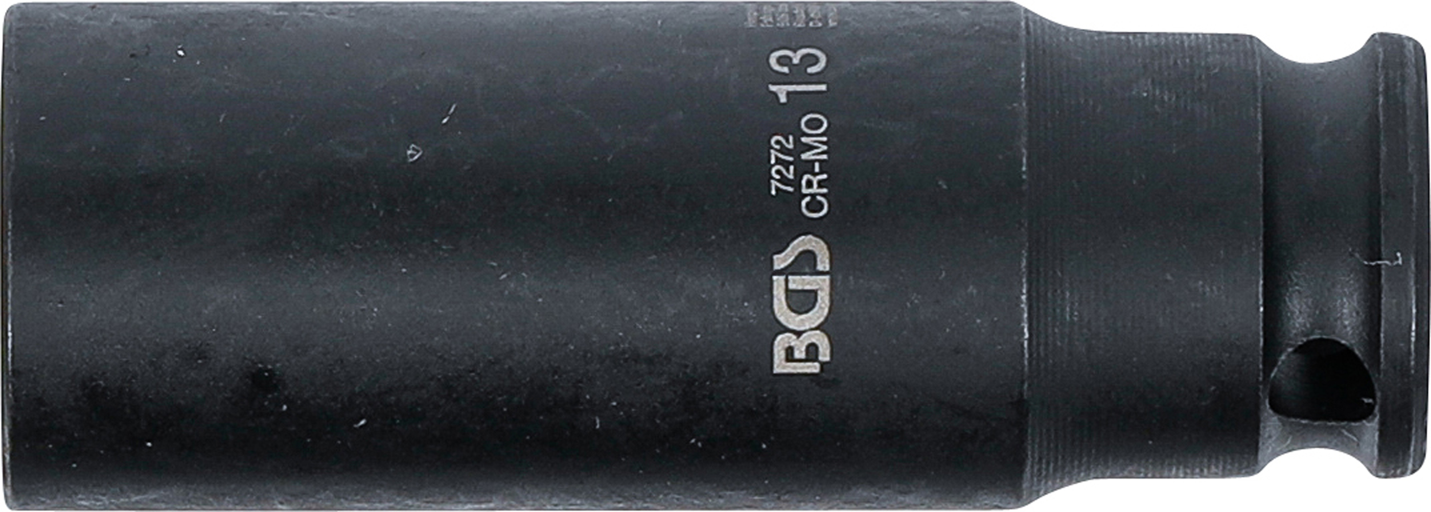 BGS Kraft-Steckschlüssel-Einsatz Sechskant, tief | Antrieb Innenvierkant 6,3 mm (1/4") | SW 13 mm