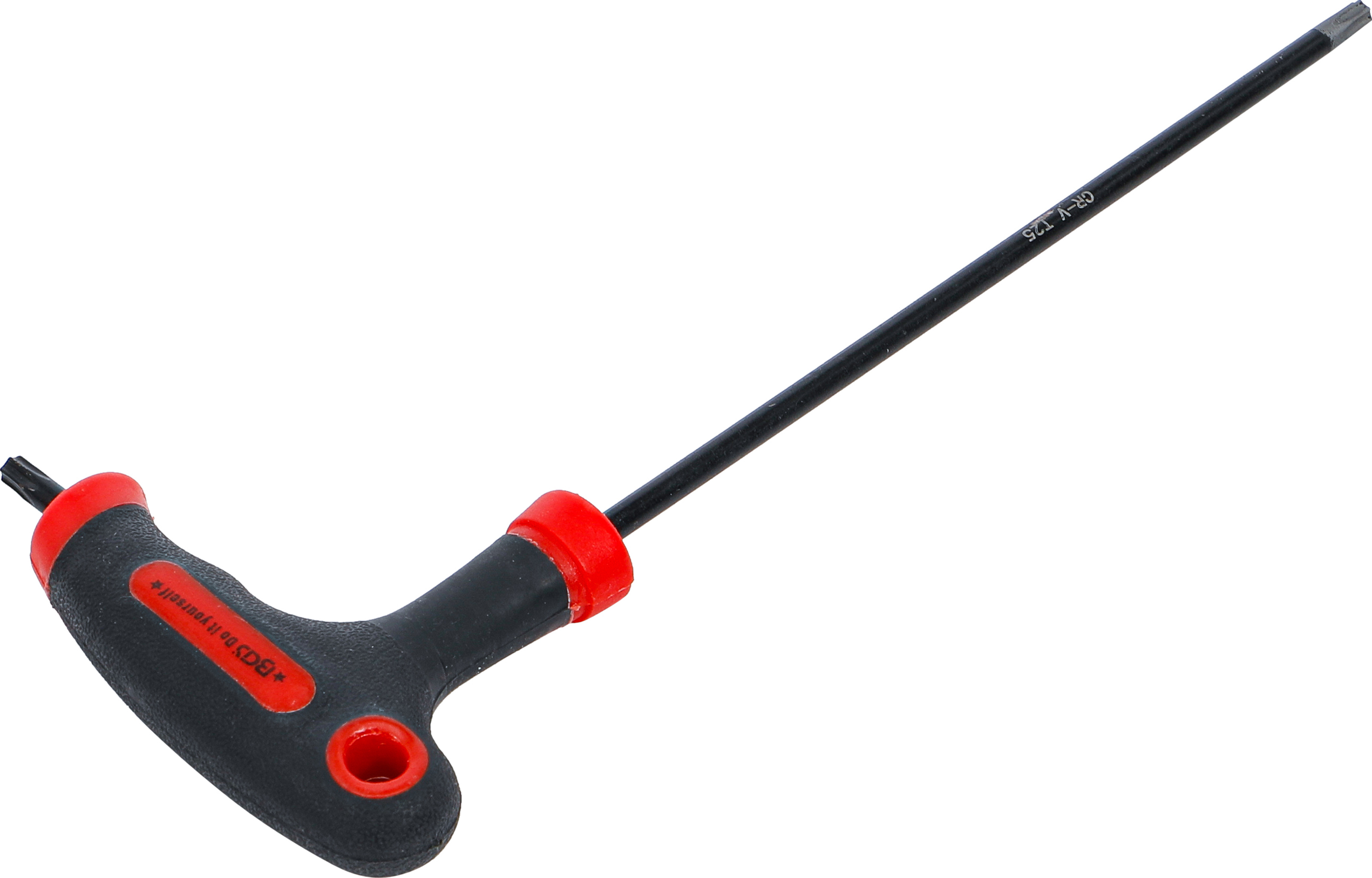 BGS Schraubendreher mit T-Griff und seitlicher Klinge | T-Profil (für Torx) mit/ohne Bohrung T25
