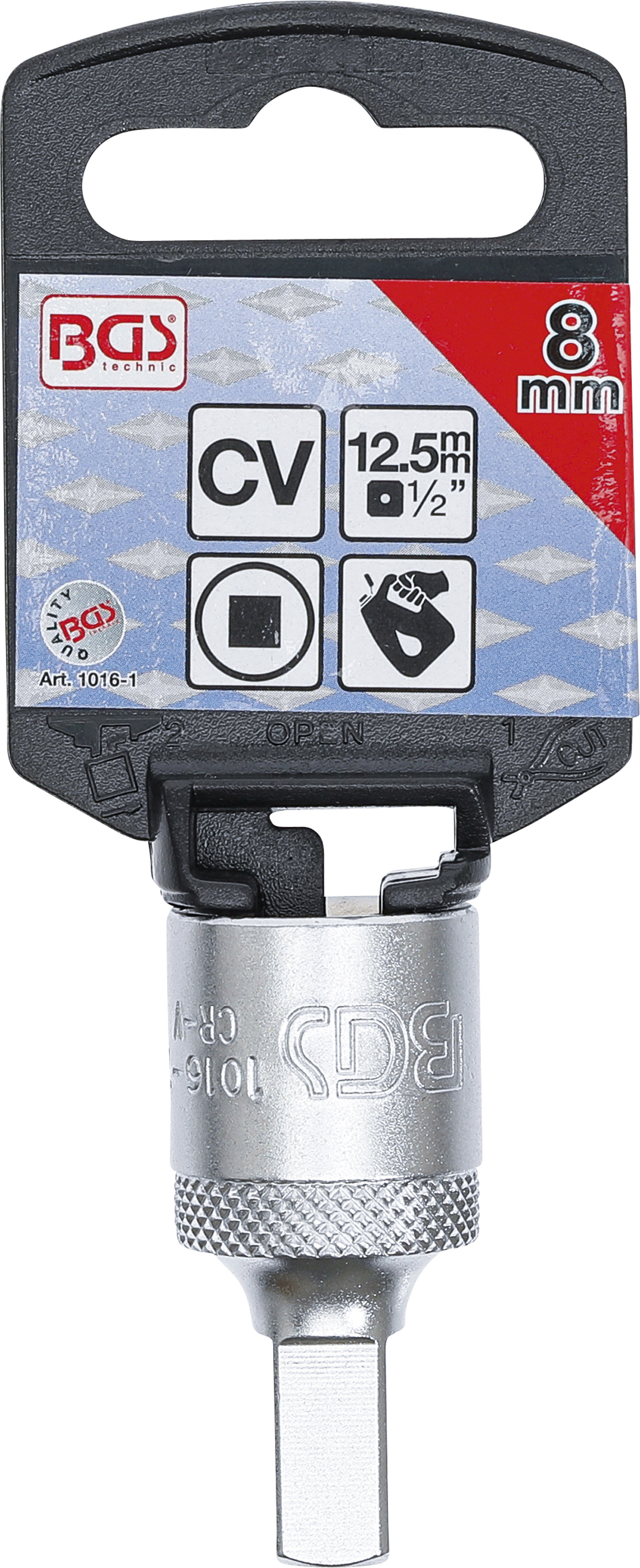 BGS Öldienstschlüssel | Antrieb Innenvierkant 12,5 mm (1/2") | Abtrieb Innenvierkant | 8 mm