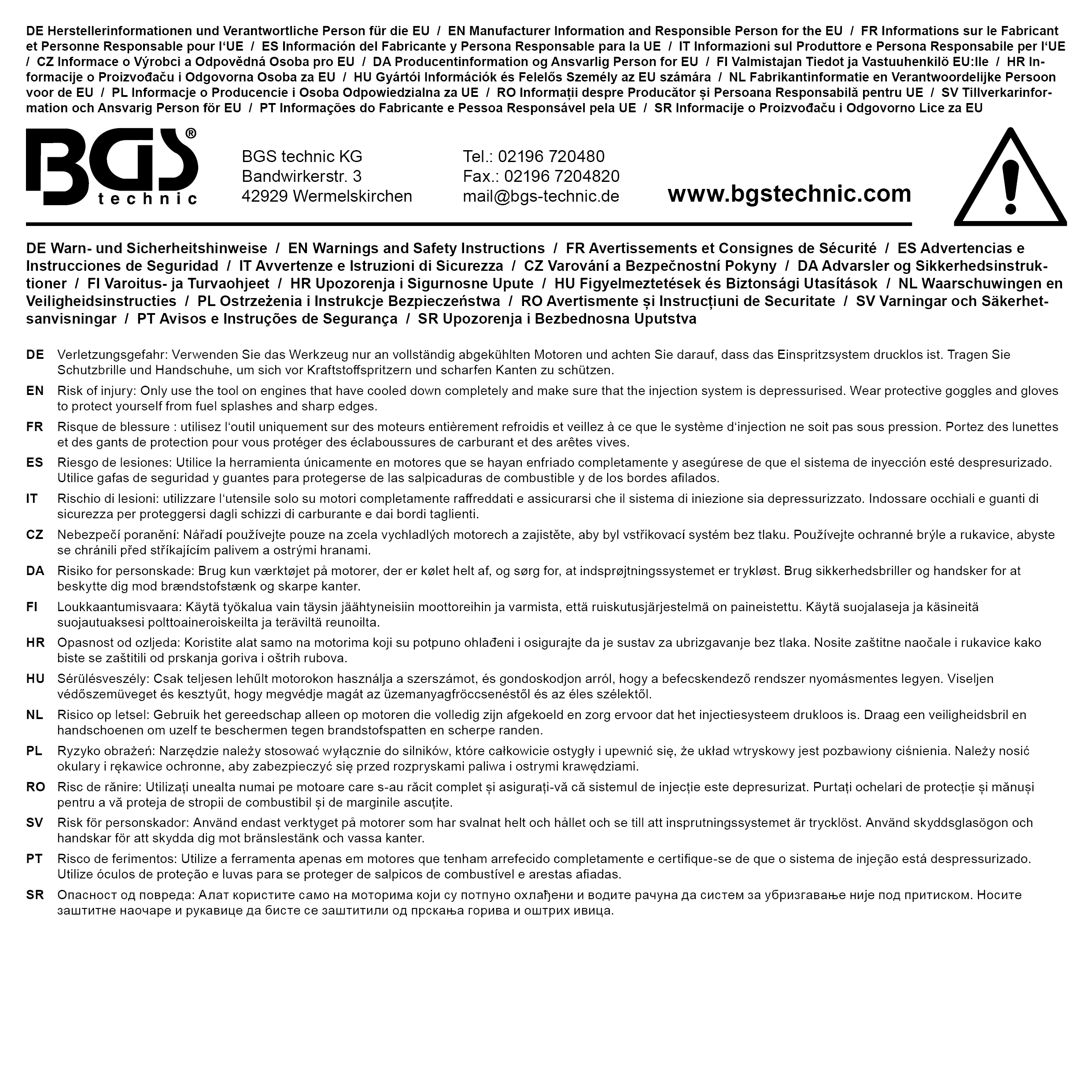 BGS Benzin-Einspritzdüsen-Werkzeug | für BMW B36 / B38 / B48