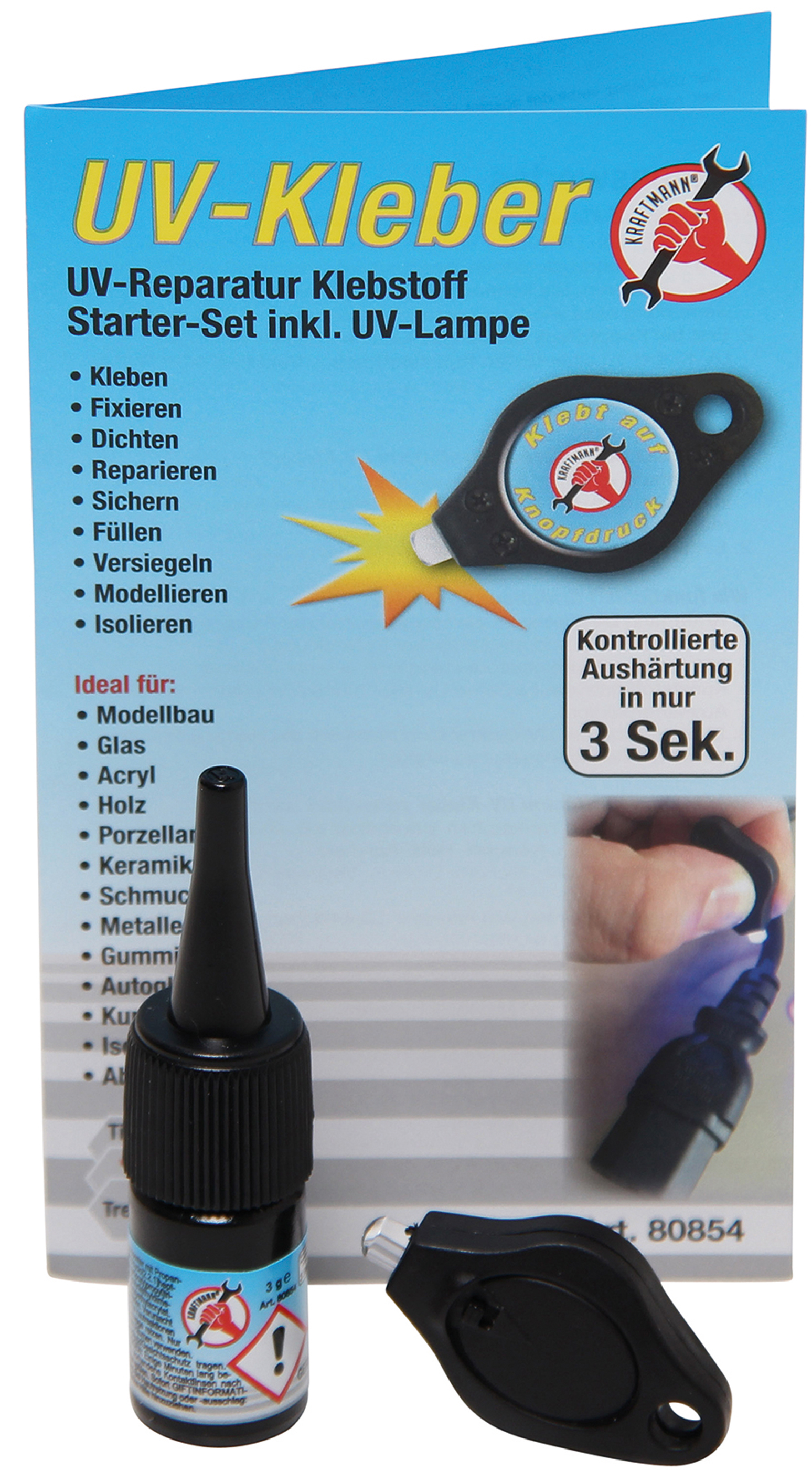 BGS UV-Kleber inkl. UV-Lampe | Flasche 3 g