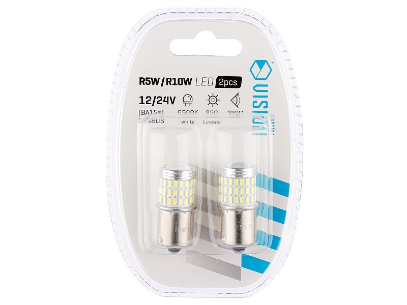 Vision LED Kugellampe 12V/24V 5W 10W R5W R10W BA15s 54x3014 SMD + 3x3030 SMD