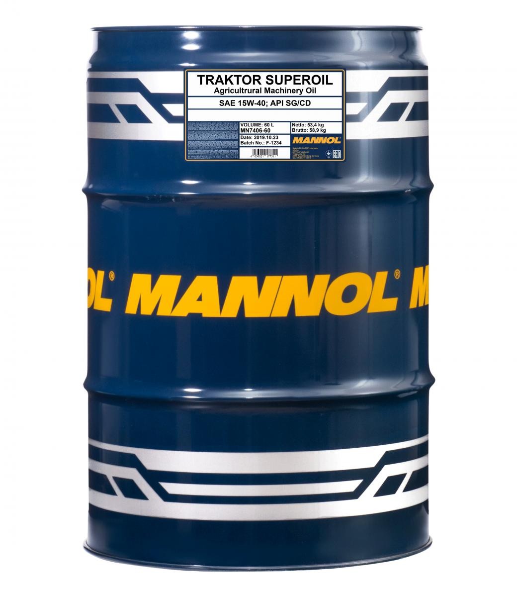 15W-40 Mannol 7406 Traktor Superoil Motoröl 60 Liter