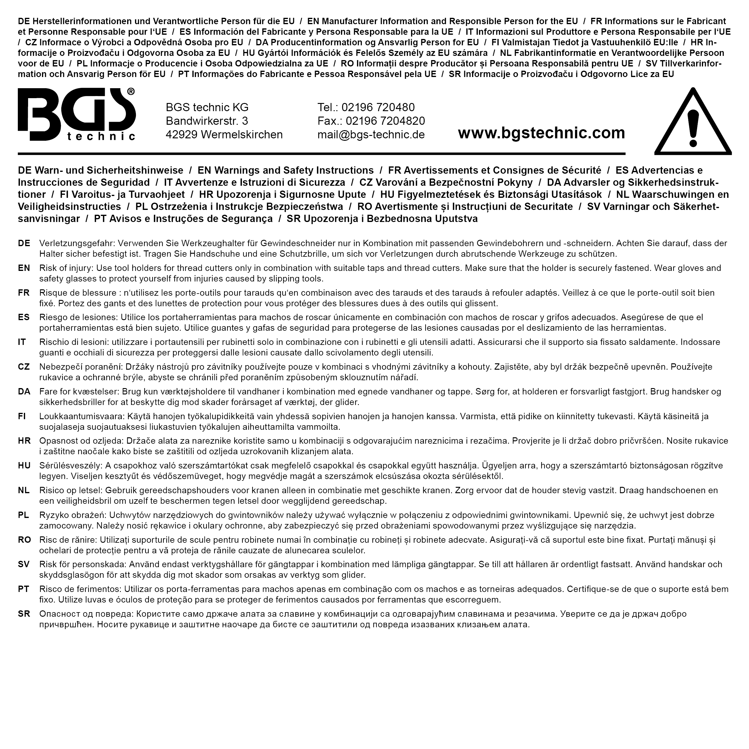 BGS Gewindebohrer-Aufnahme-Steckschlüssel-Einsatz | 10 mm (3/8") | 7,3 mm