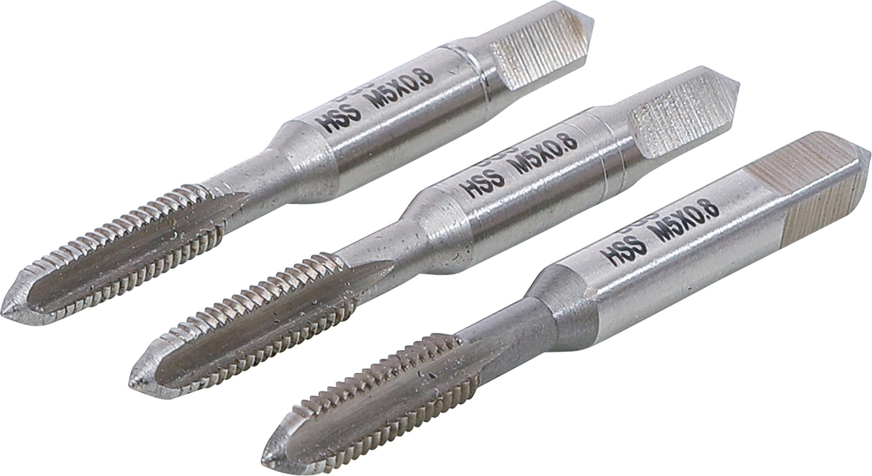 BGS Gewindebohrer-Satz | Vor-, Mittel- und Fertigschneider | HSS-G | M5 x 0,8 | 3-tlg.