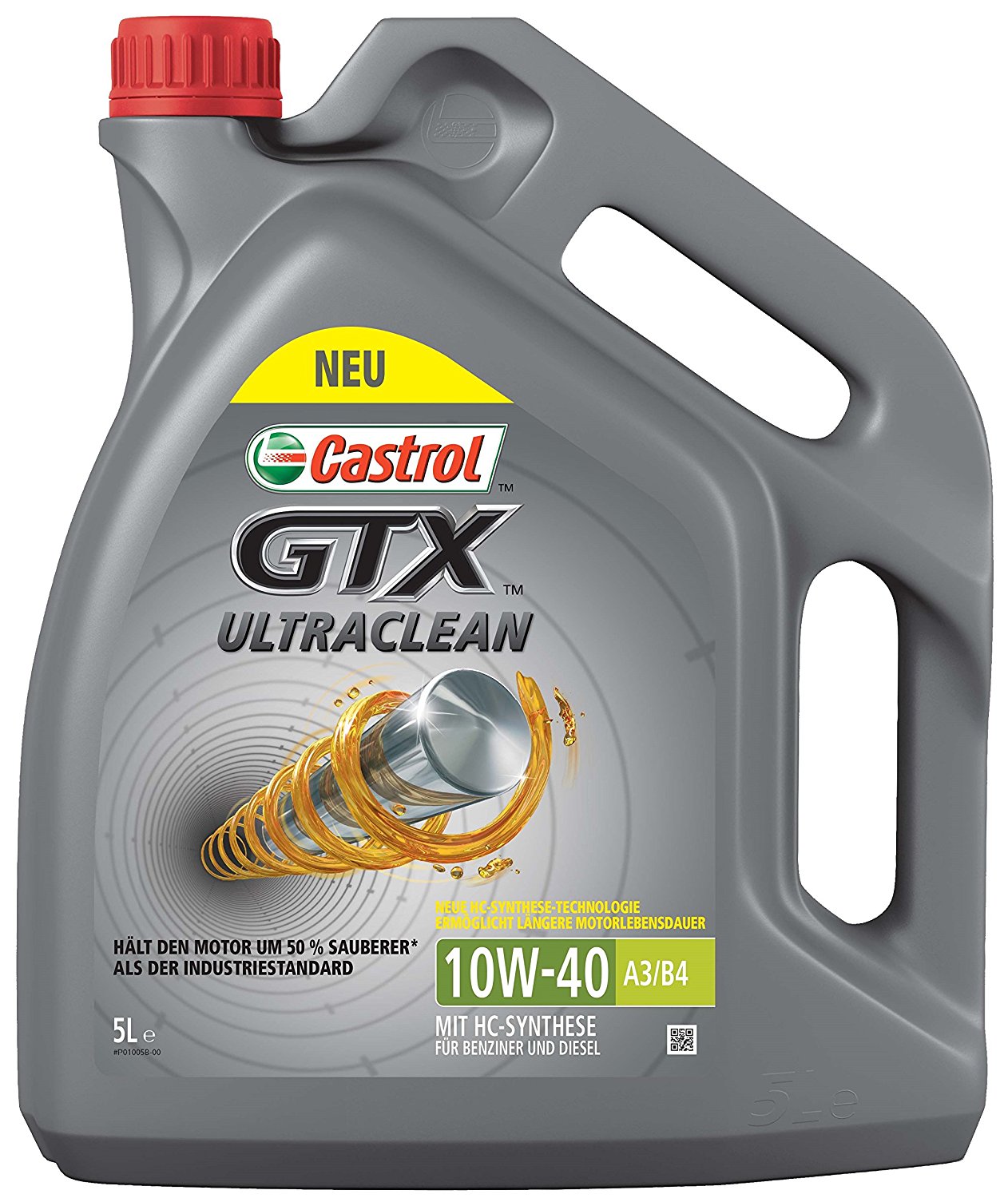 10W-40 Castrol GTX Ultraclean A3/B4 Motoröl 5 Liter