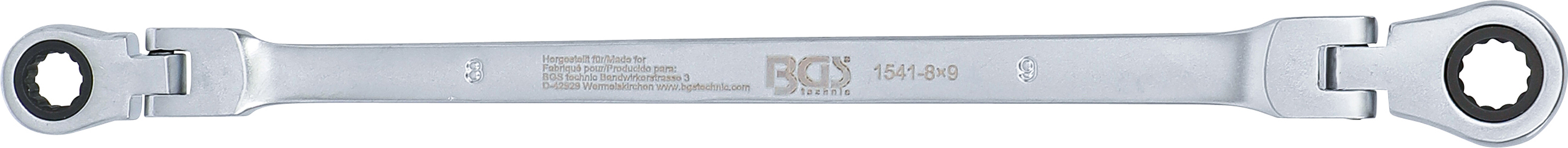 BGS Doppel-Ratschen-Gelenkschlüssel | SW 8 x 9 mm