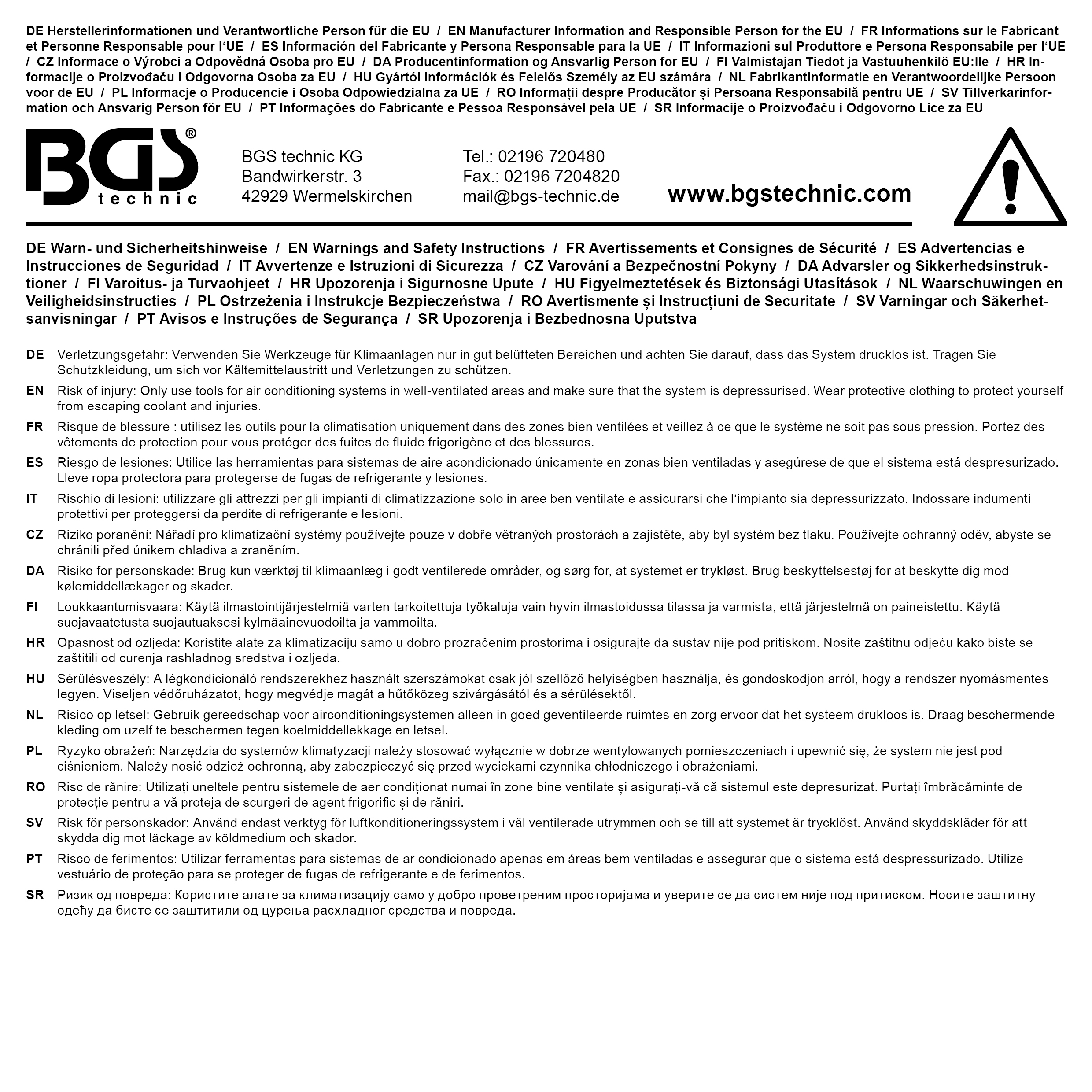 BGS Klimaanlagen-Werkzeug-Satz