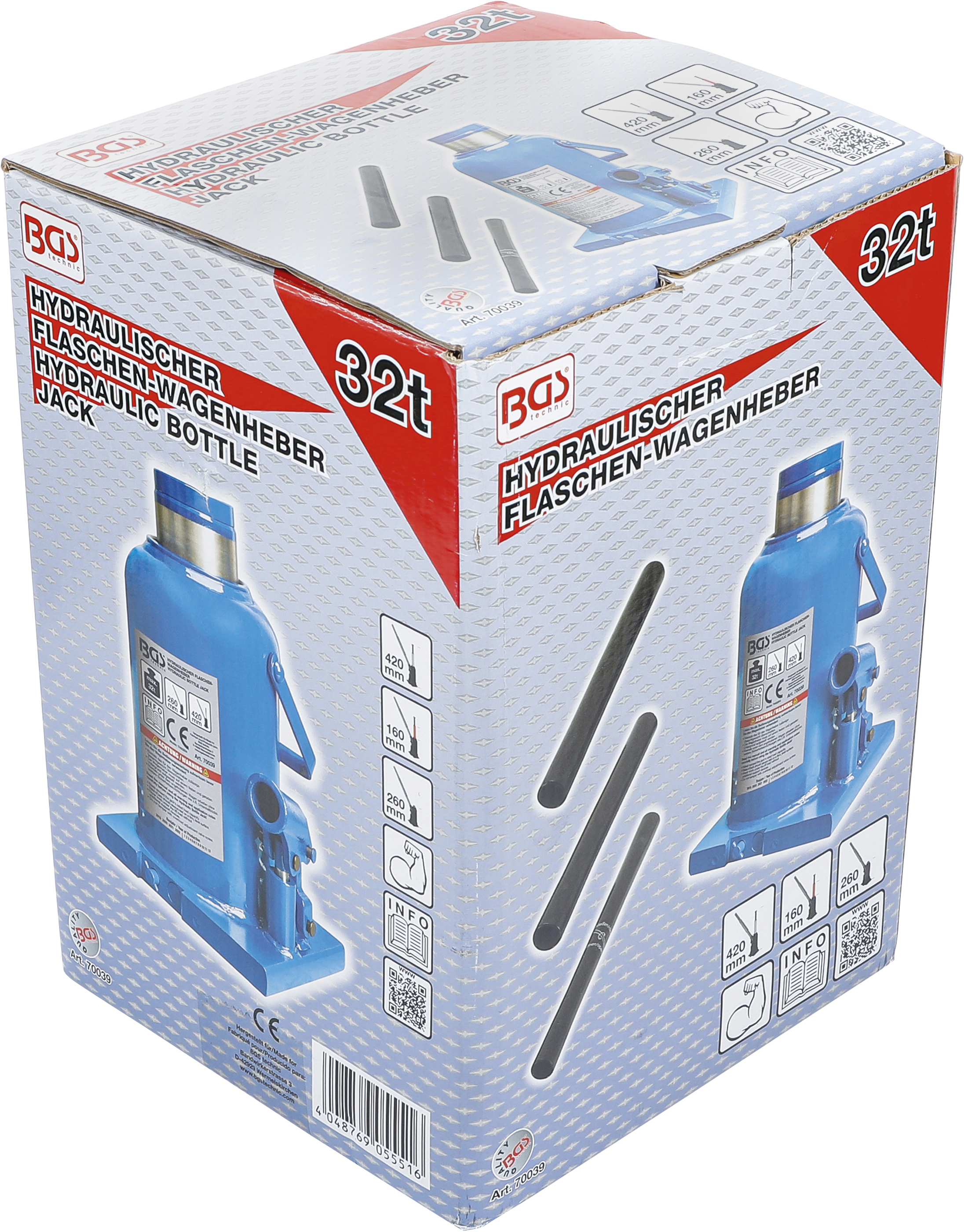 BGS Hydraulischer Flaschen-Wagenheber | 32 t