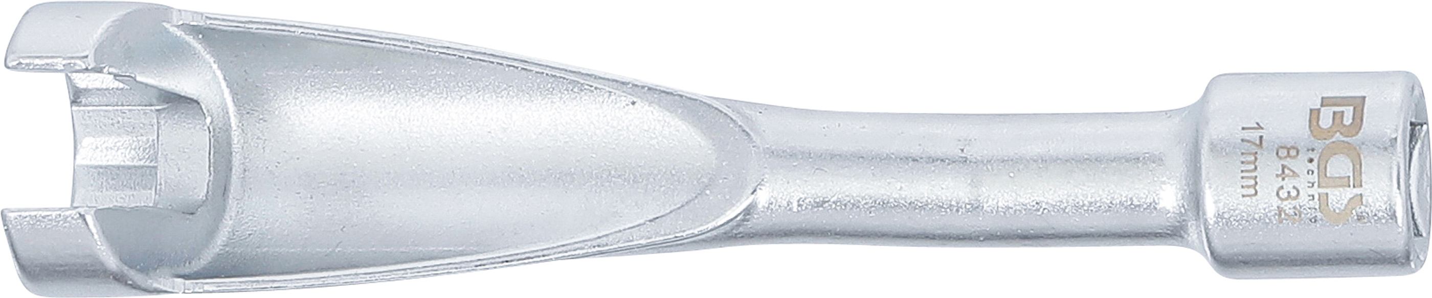 BGS Spezial-Schlüssel für Einspritzleitungen | für BMW, Opel 2.5TD, Mercedes-Benz | Antrieb 10 mm (3/8") | SW 17 mm