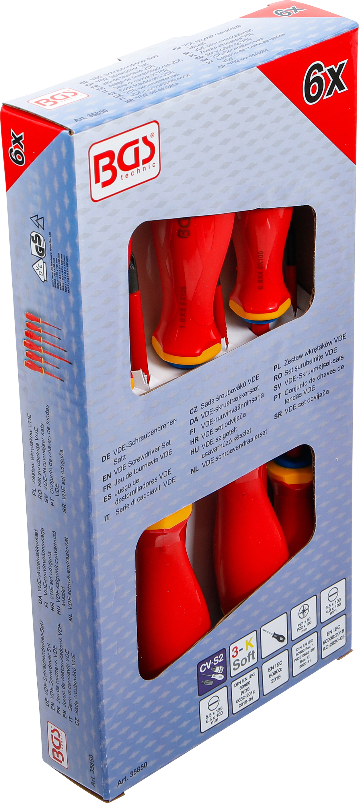 BGS VDE-Schraubendreher-Satz | extra dünne Spitze | 6-tlg.