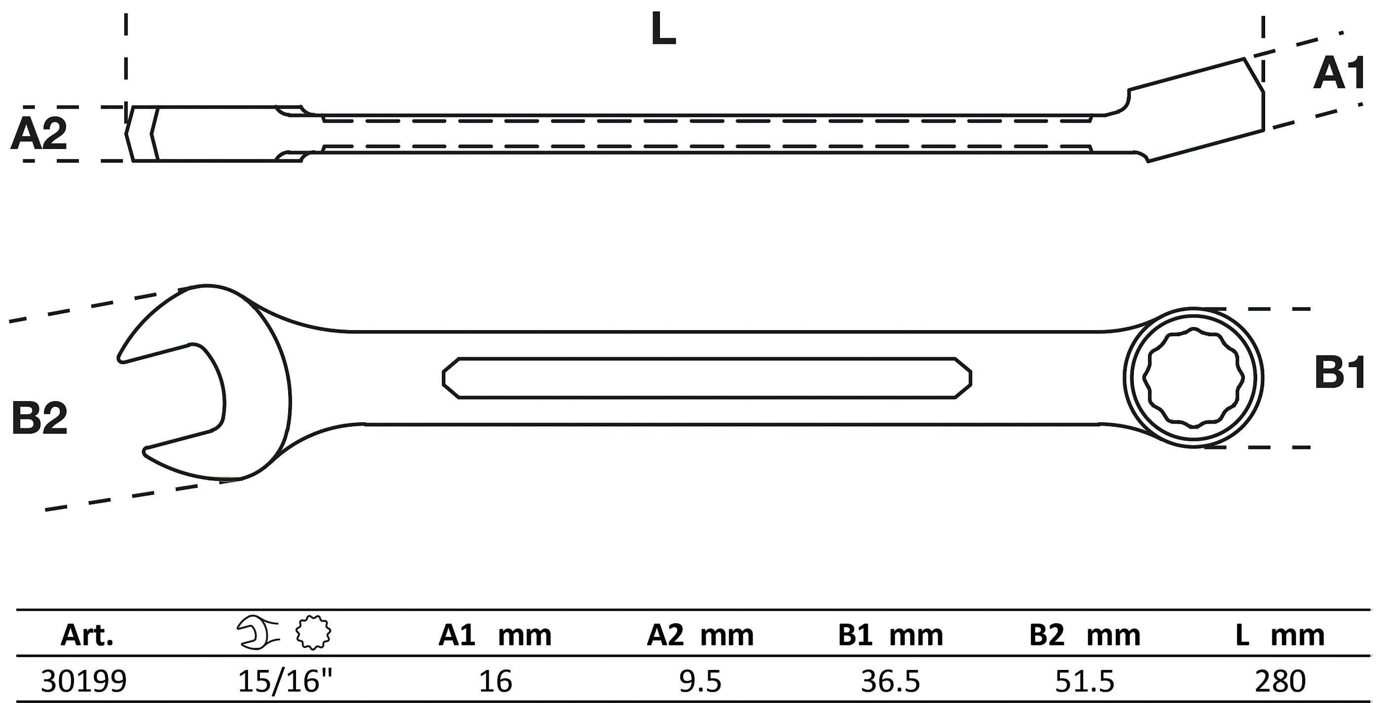 BGS Maul-Ringschlüssel | SW 15/16"