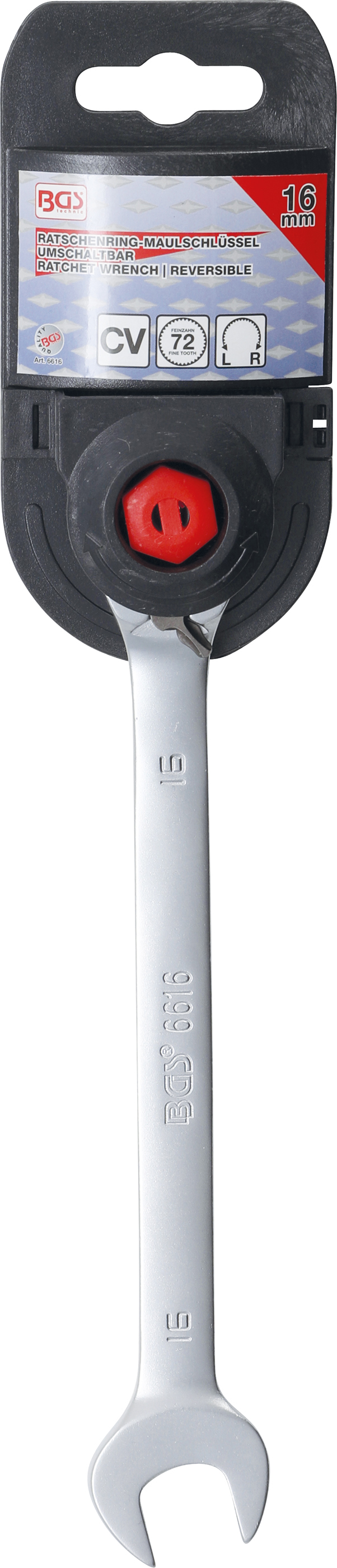 BGS Ratschenring-Maulschlüssel | umschaltbar | SW 16 mm