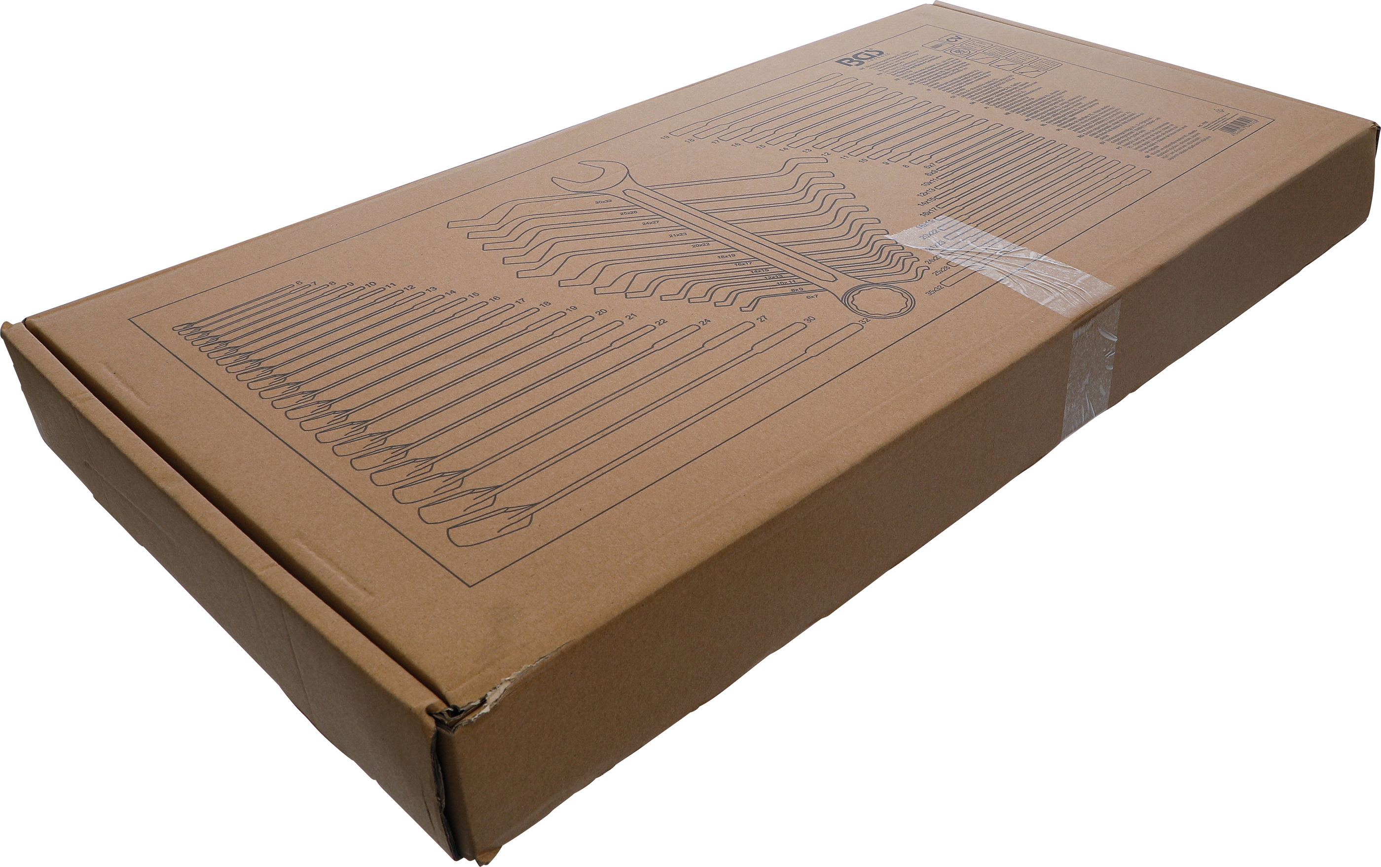 BGS Werkstattwageneinlage XL: Maul-Ringschlüssel / Doppel-Ringschlüssel / Doppel-Maul- und Ratschenring-Maulschlüssel-Satz | 57-tlg.