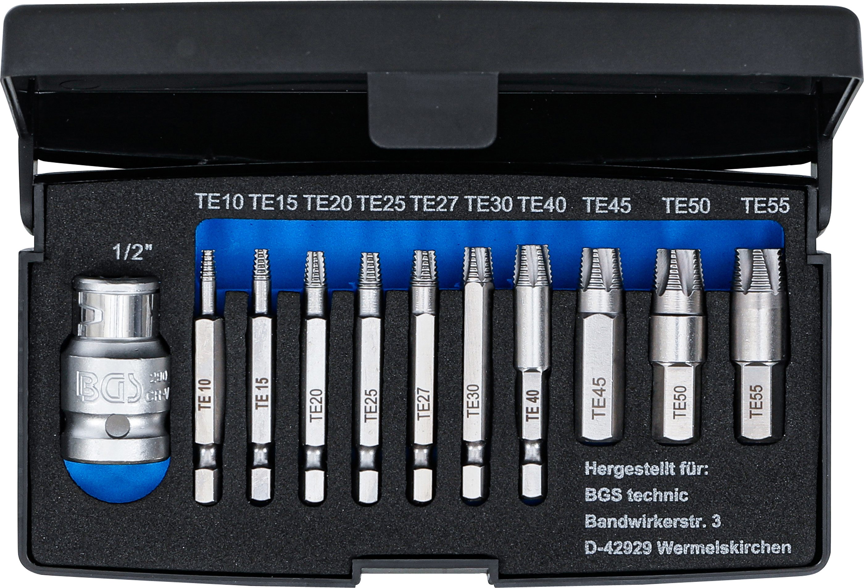 BGS Schraubenausdreher-Satz | für defektes T-Profil (für Torx) T10 - T55 | 11-tlg.