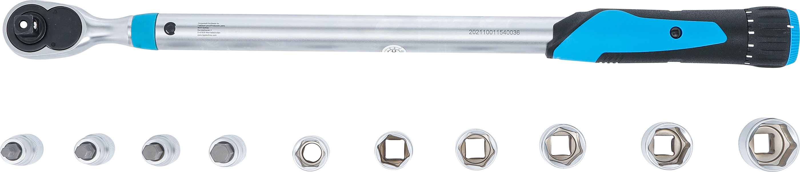 BGS Drehmomentschlüssel-Satz | Abtrieb Innenvierkant 12,5 mm (1/2") | 40 - 200 Nm | 11-tlg.