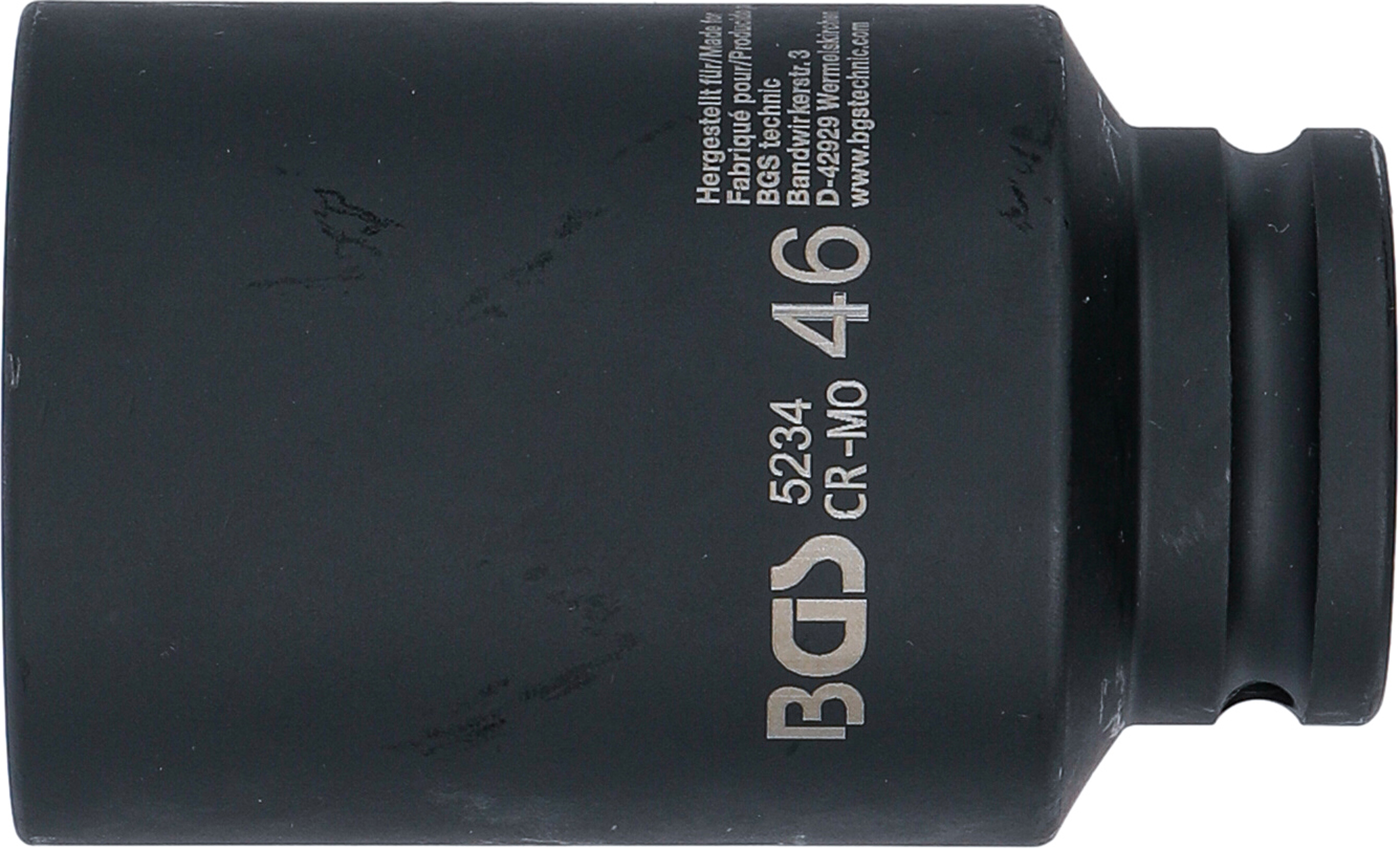 BGS Kraft-Steckschlüssel-Einsatz Zwölfkant, tief | Antrieb Innenvierkant 12,5 mm (1/2") | SW 46 mm