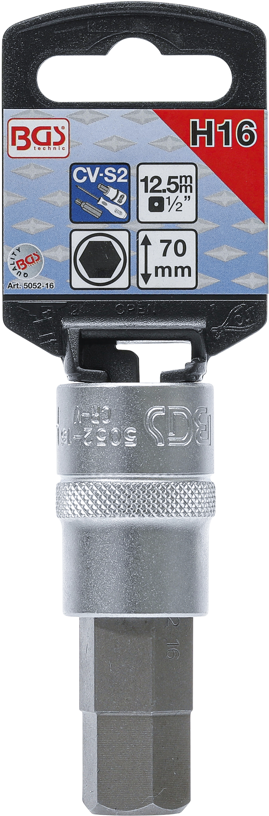 BGS Bit-Einsatz | Antrieb Innenvierkant 12,5 mm (1/2") | Innensechskant 16 mm