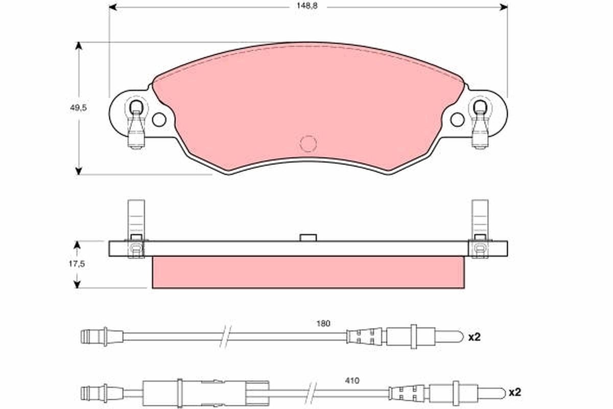 Bremsbelagsatz, Scheibenbremse