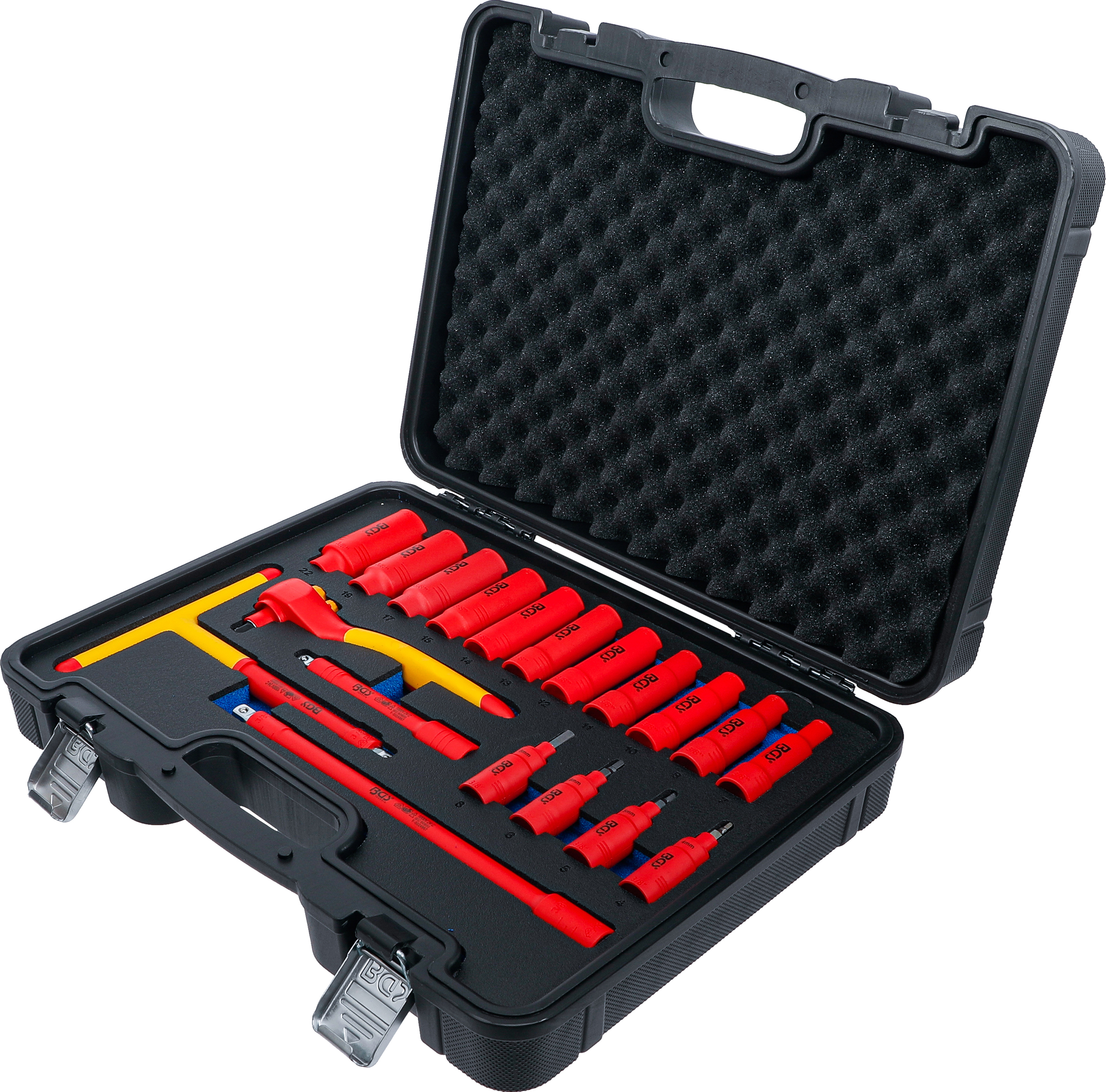 BGS VDE-Steckschlüssel- und Bit-Einsatz-Satz | Antrieb Innenvierkant 10 mm (3/8") | 19-tlg.