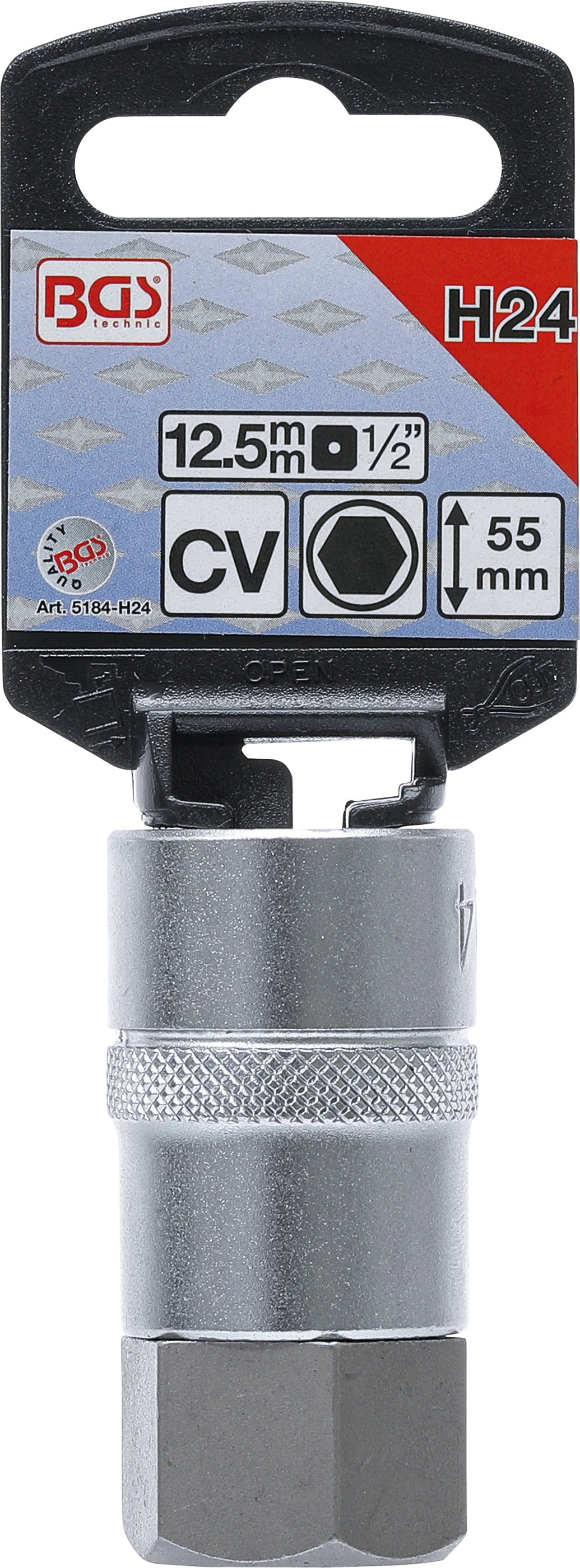 BGS Bit-Einsatz | Antrieb Innenvierkant 12,5 mm (1/2") | Innensechskant 24 mm