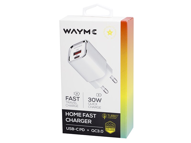 Wayme Netzladegerät Schnell Netzladestecker 30W USB-C + QC3.0