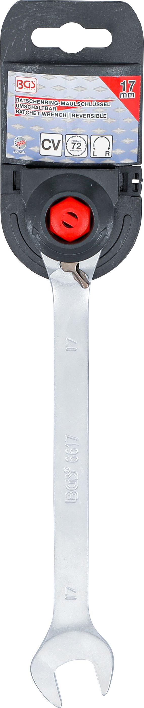 BGS Ratschenring-Maulschlüssel | umschaltbar | SW 17 mm