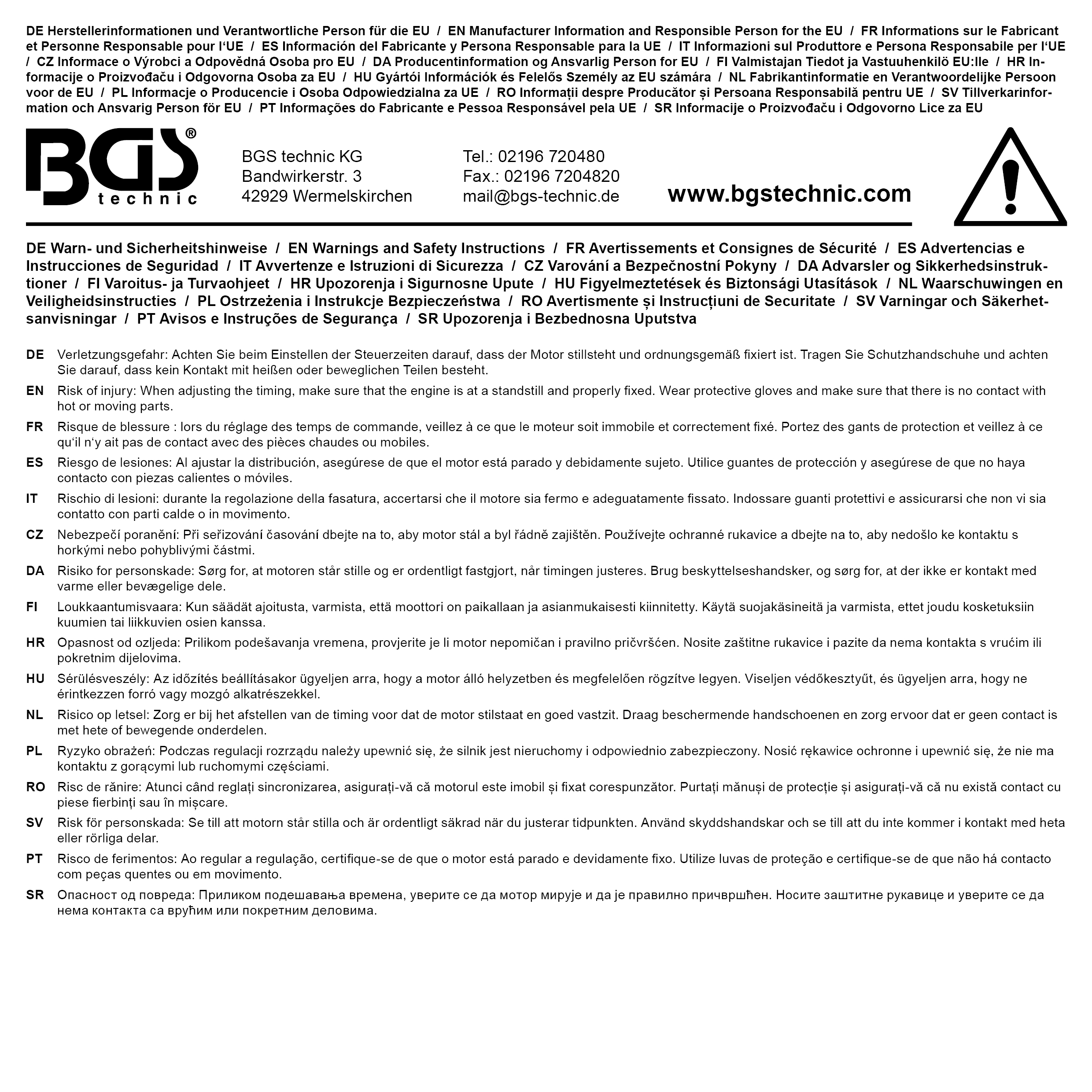 BGS Nockenwellen-Arretierwerkzeug | für Renault 1.4 / 1.6 16v | für Art. 8154