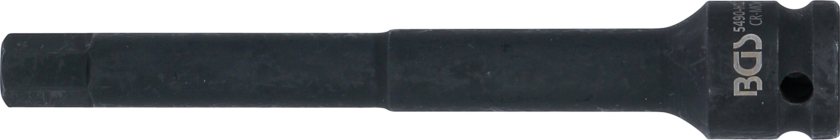 BGS Kraft-Bit-Einsatz | Länge 150 mm | Antrieb Innenvierkant 12,5 mm (1/2") | Innensechskant 12 mm